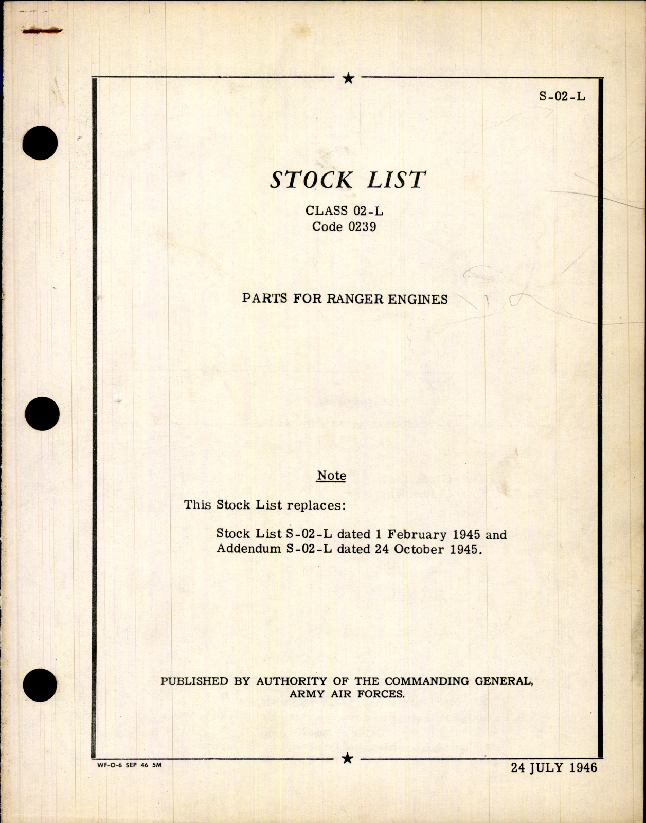 Sample page 5 from AirCorps Library document: Stock List - Parts for Ranger Engines