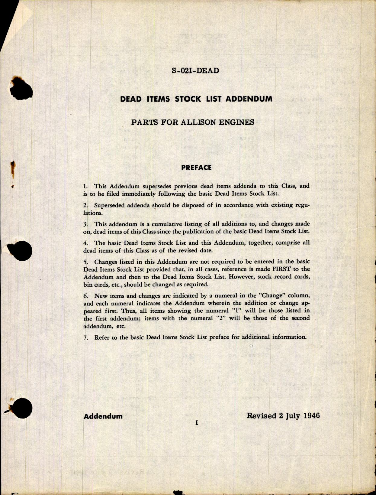 Sample page 3 from AirCorps Library document: Dead Items Stock List Parts For Allison Engines