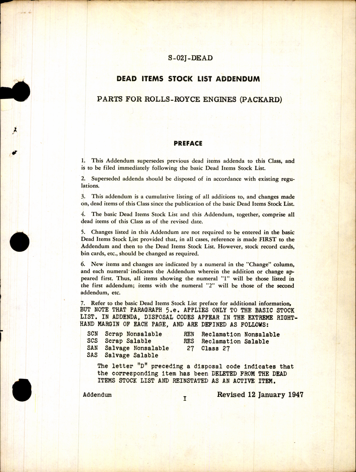 Sample page 3 from AirCorps Library document: Dead Items Stock List Parts For Rolls-Royce Engines (Packard)