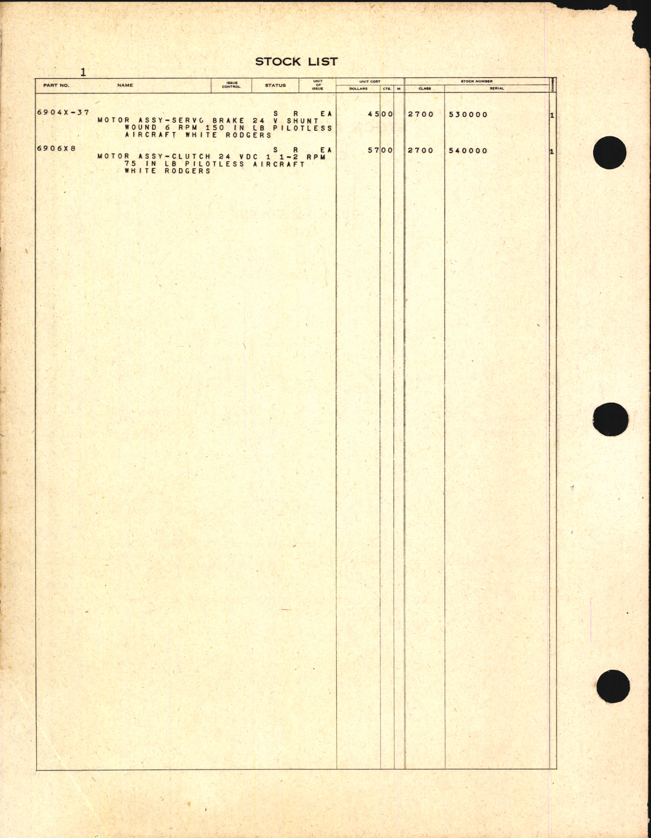 Sample page 4 from AirCorps Library document: Stock List Guided Missiles