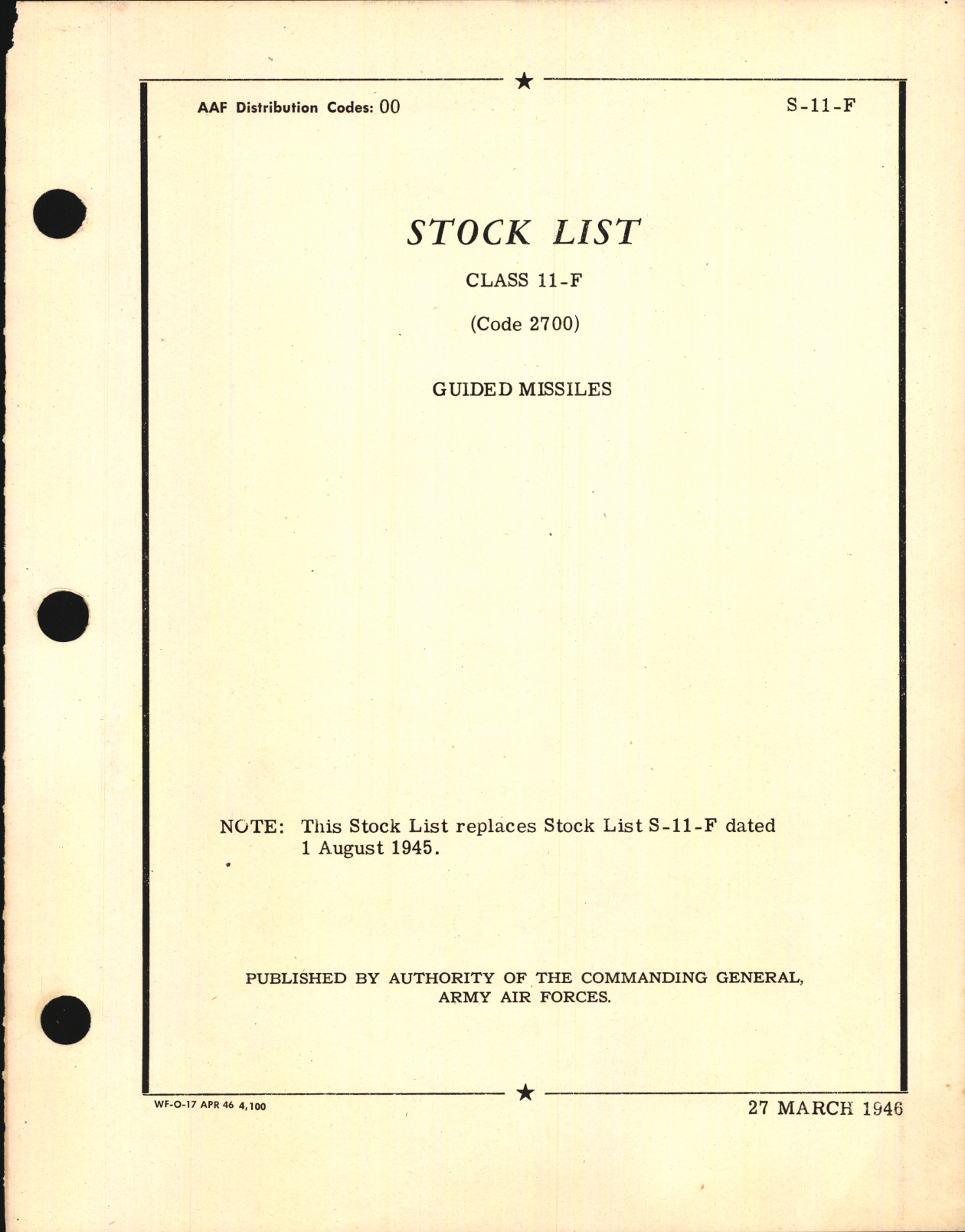 Sample page 5 from AirCorps Library document: Stock List Guided Missiles