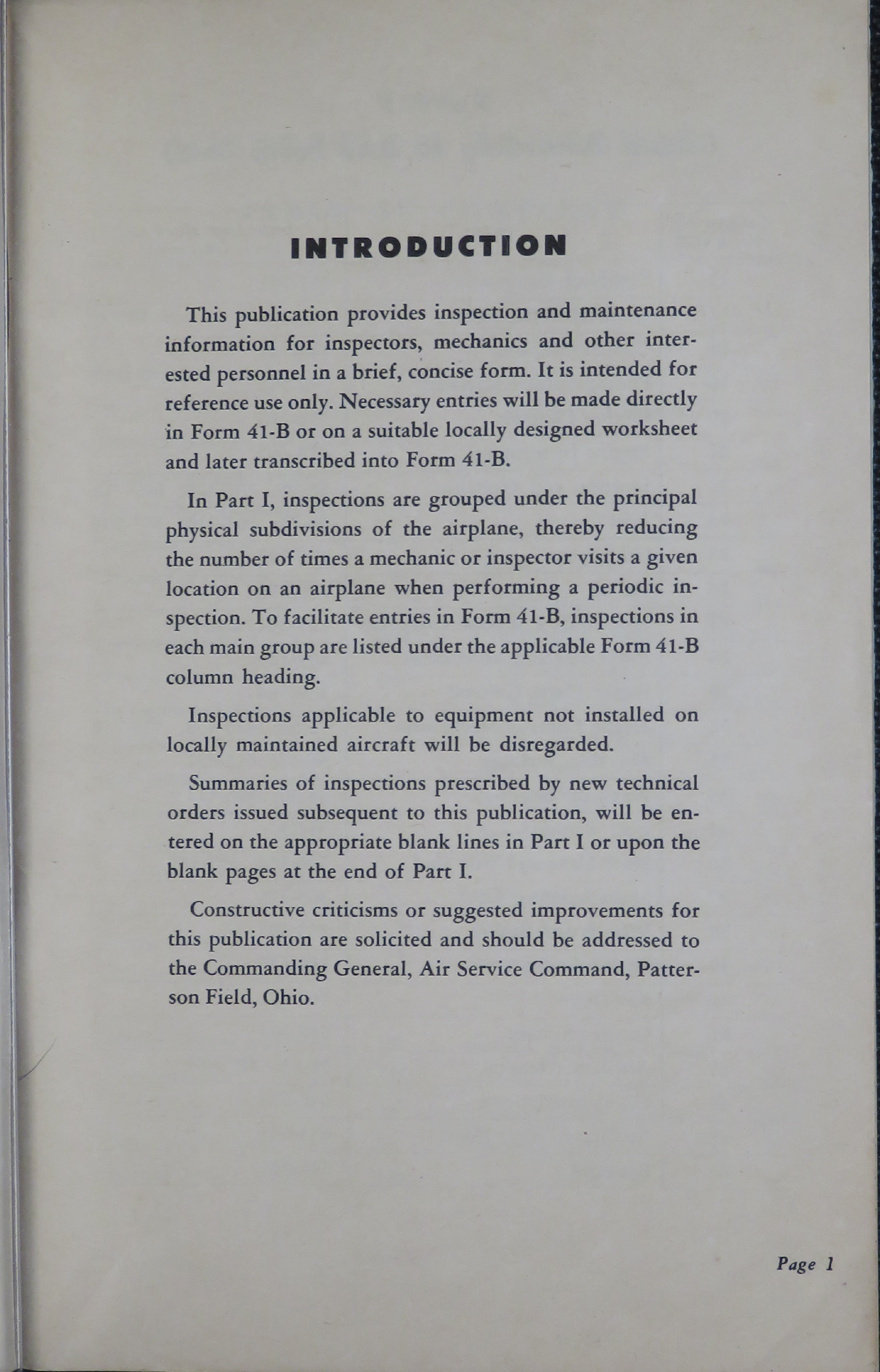 Sample page 5 from AirCorps Library document: Aircraft Inspection and Maintenance Guide for B-29 Aircraft