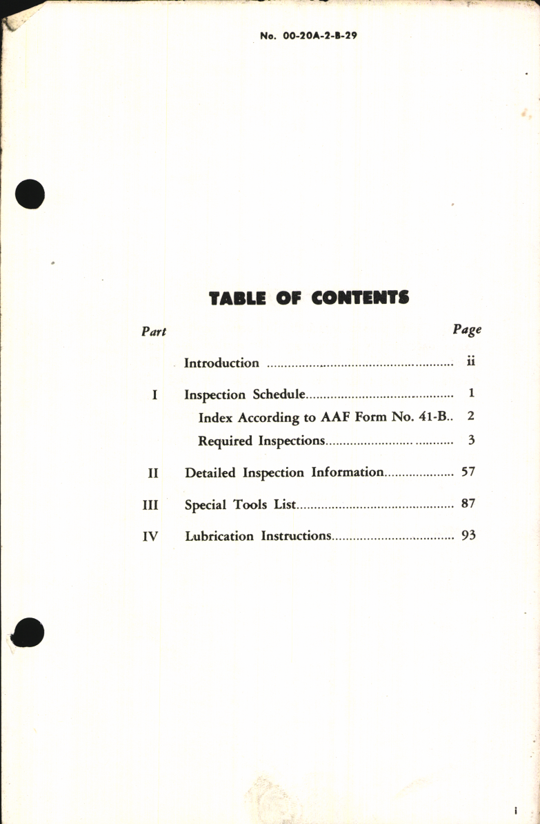 Sample page 7 from AirCorps Library document: Aircraft Inspection and Maintenance Guide for B-29 Aircraft