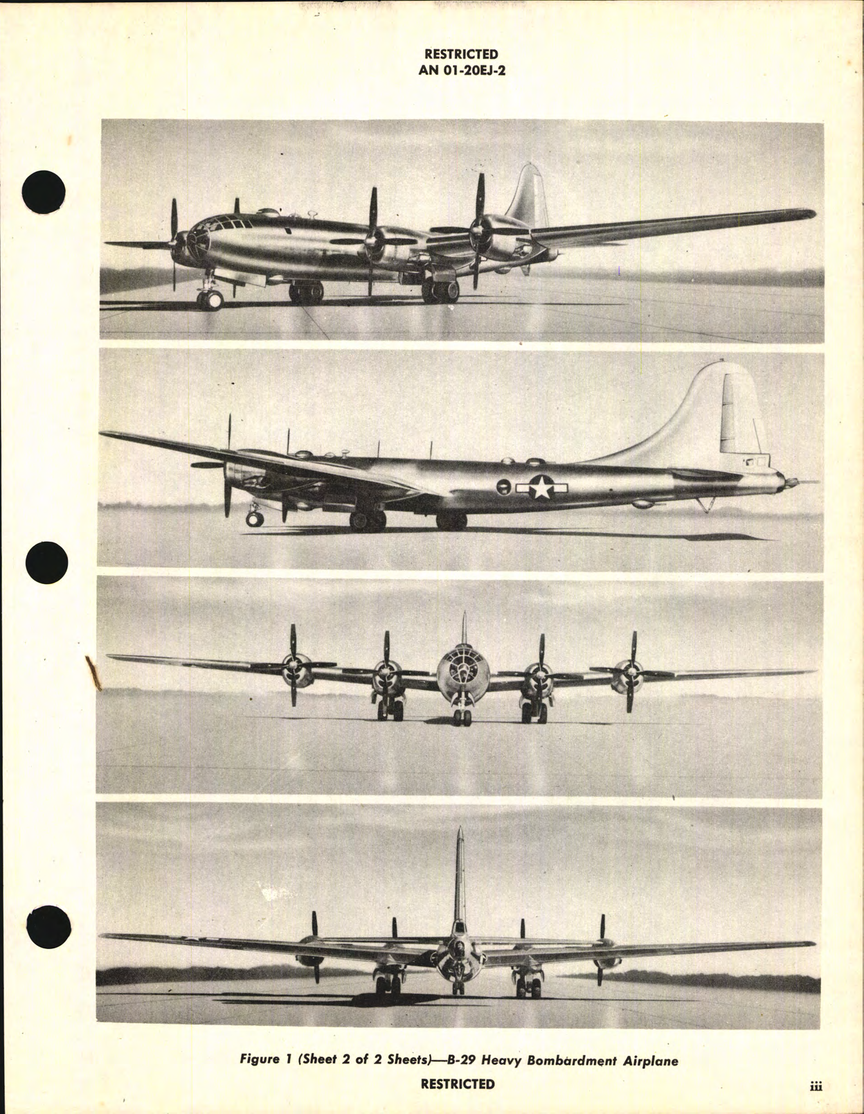 Sample page 5 from AirCorps Library document: Erection and Maintenance Instructions for Army Model B-29 Airplane