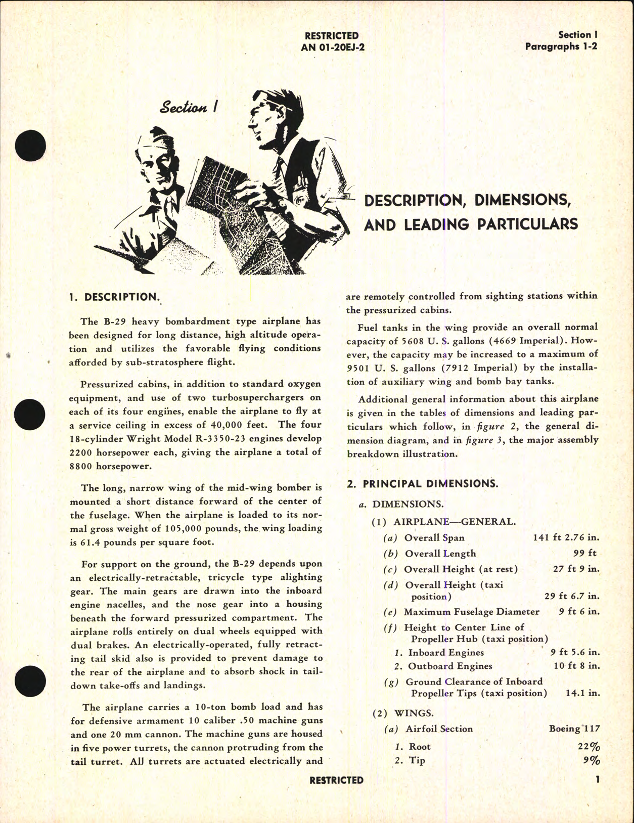 Sample page 7 from AirCorps Library document: Erection and Maintenance Instructions for Army Model B-29 Airplane