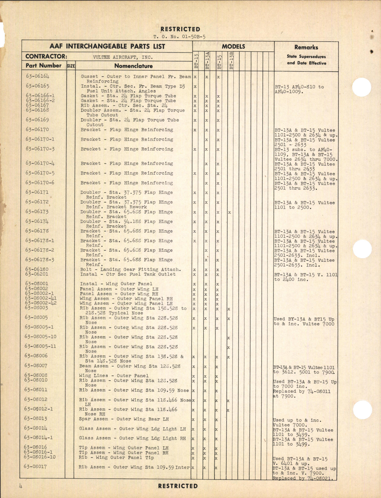Sample page 6 from AirCorps Library document: Interchangeable Parts Catalog for BT-13, BT-13A, and BT-15 Airplanes