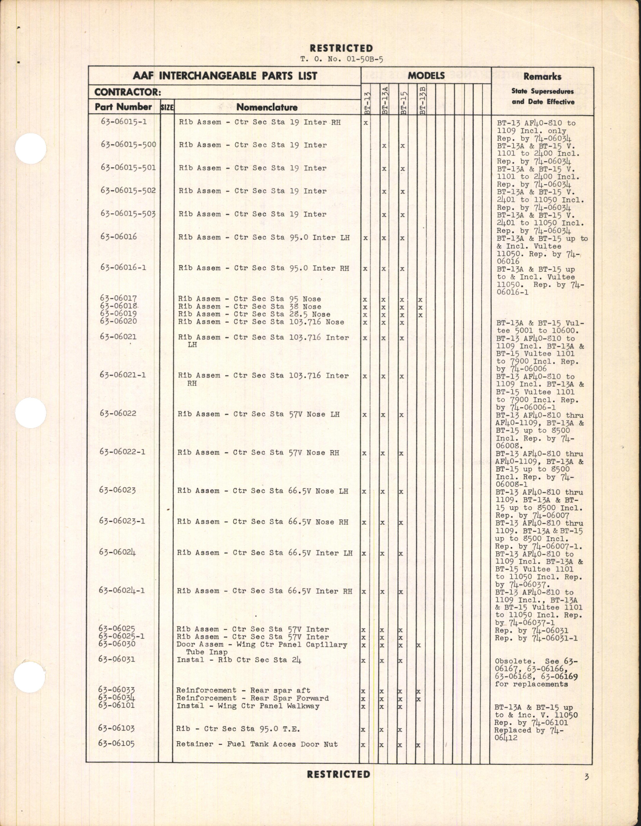 Sample page 7 from AirCorps Library document: Interchangeable Parts Catalog for BT-13, BT-13A, BT-13B, and BT-15 Airplanes