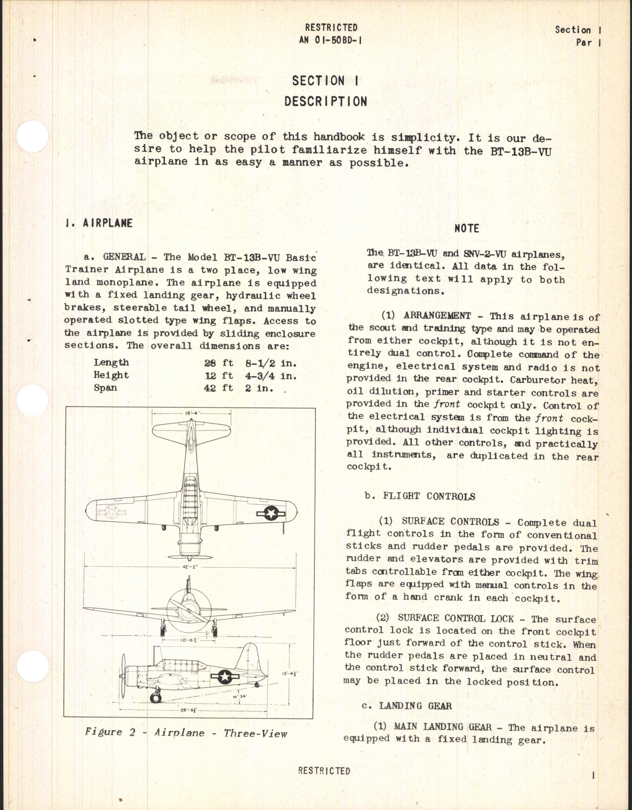 Sample page 5 from AirCorps Library document: Pilot's Flight Operating Instructions for BT-13B and SNV-2 Airplanes