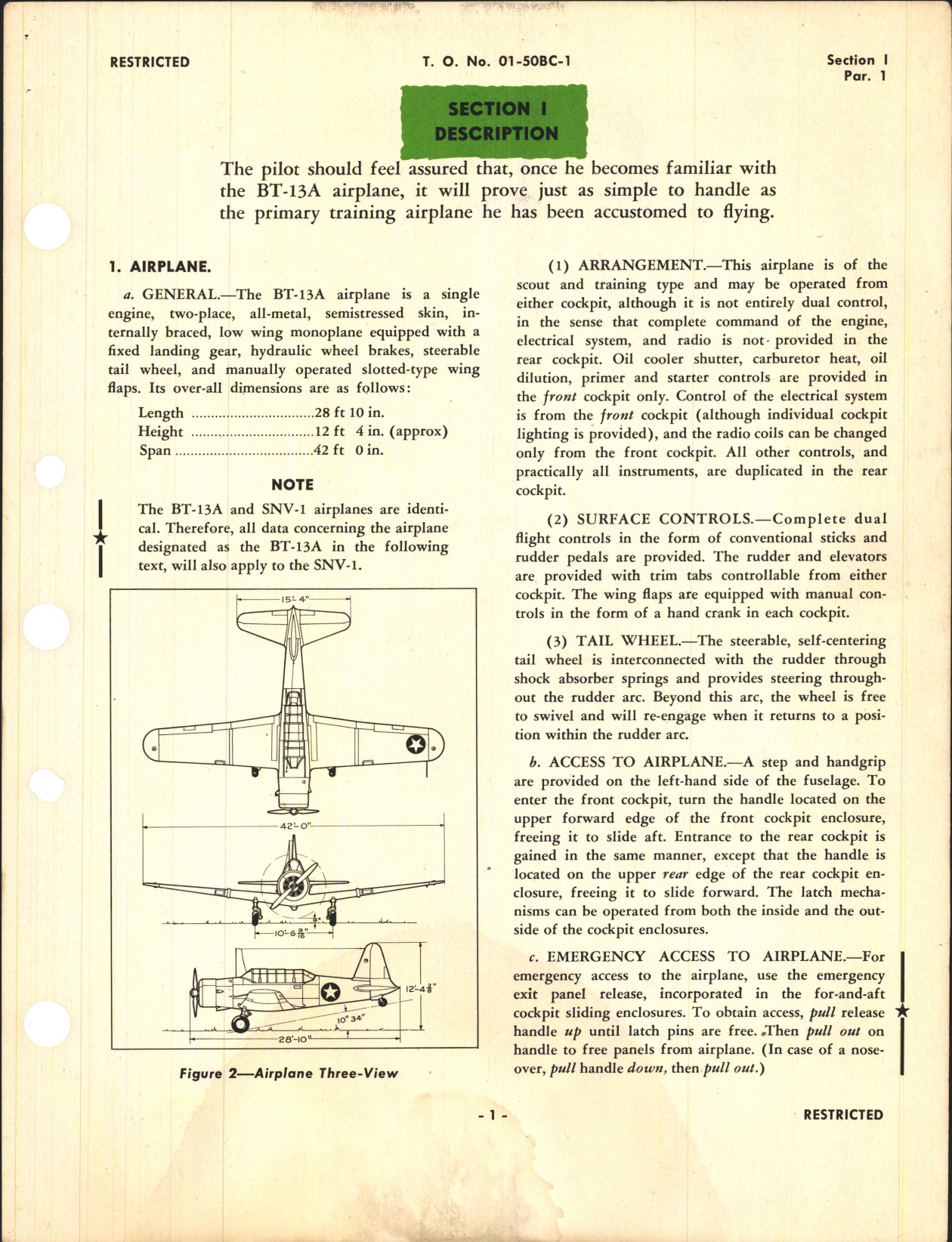 Sample page 7 from AirCorps Library document: Pilot's Flight Operating Instructions for BT-13A and SNV-1