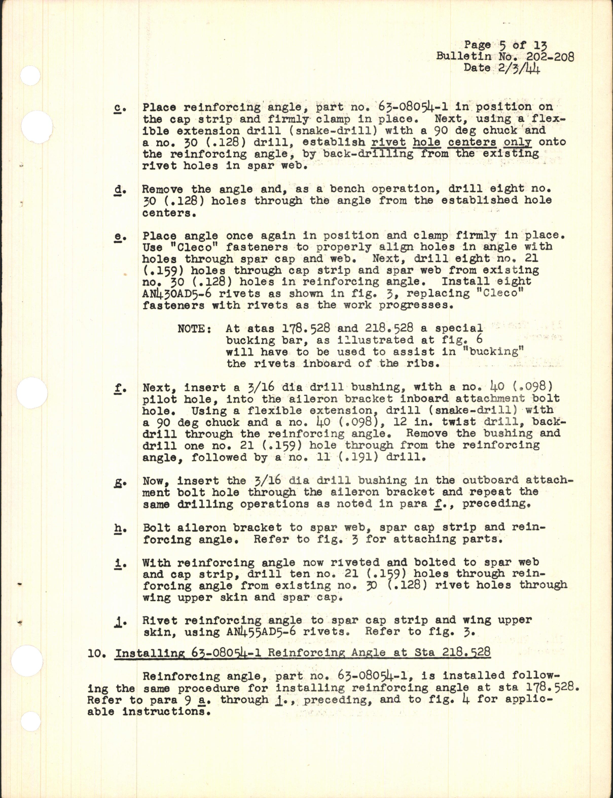 Sample page 5 from AirCorps Library document: Reinforcing Outer Wing Panel Rear Spar at Aileron Brackets