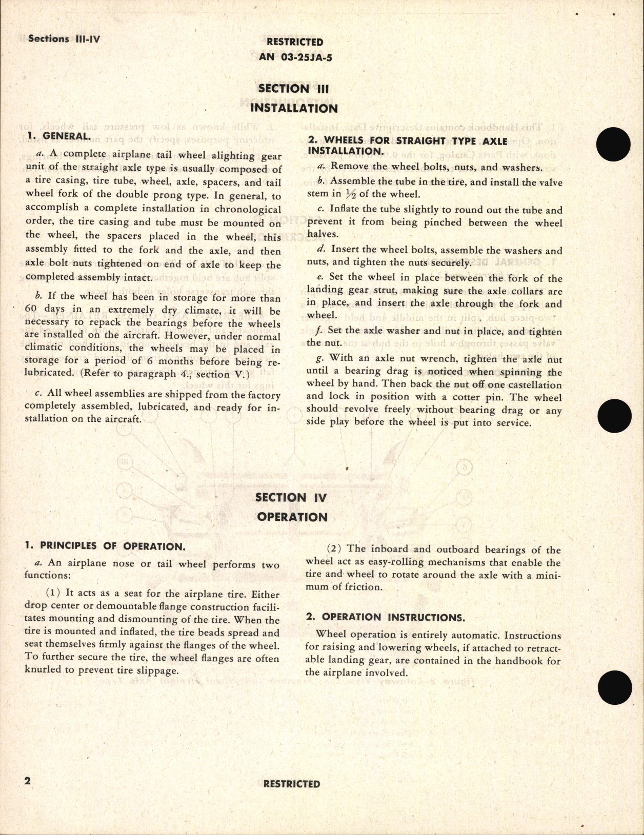 Sample page 6 from AirCorps Library document: Operation, Service, & Overhaul Instructions with Parts Catalog for Low Pressure Tail Wheels