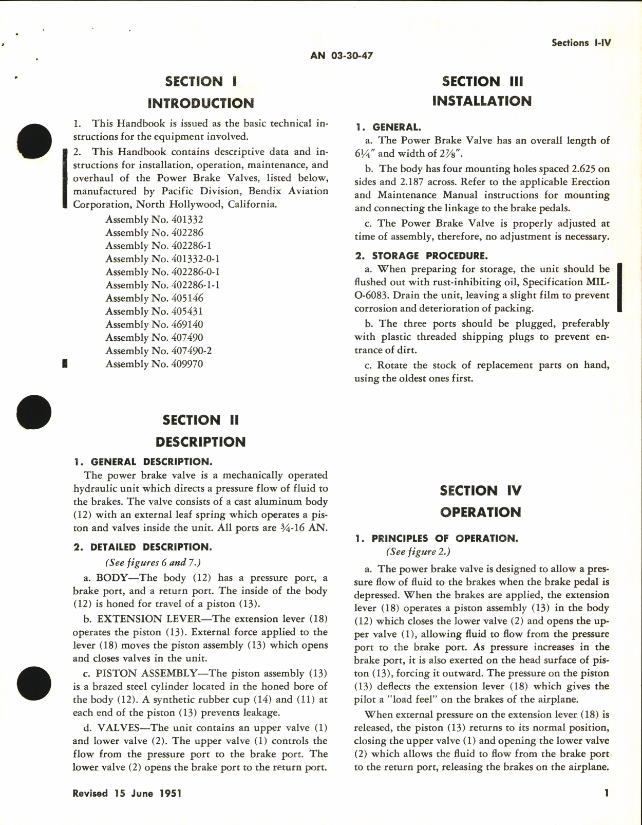 Sample page 5 from AirCorps Library document: Operation, Service & Overhaul Instructions with Parts Catalog for Power Brake Valves
