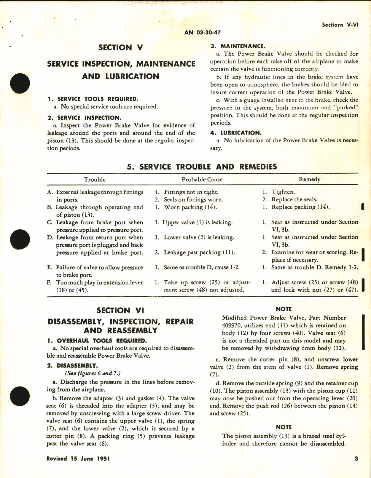 Sample page 7 from AirCorps Library document: Operation, Service & Overhaul Instructions with Parts Catalog for Power Brake Valves