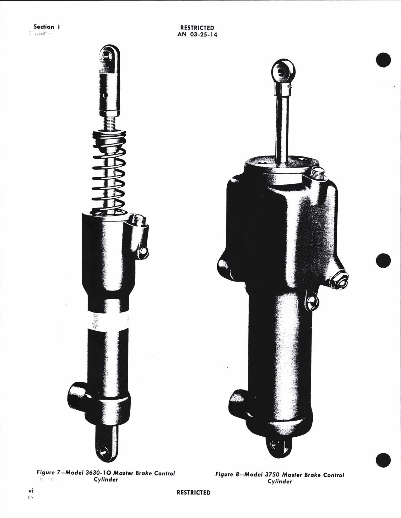 Sample page 8 from AirCorps Library document: Operation, Service, & Overhaul Instructions with Parts Catalog for Master Brake Control Cylinders