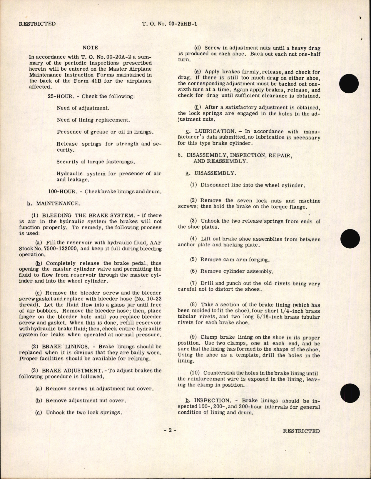Sample page 6 from AirCorps Library document: Handbook of Instructions for Model 6 CA 94-90 and 6 CA 95-90 Hydraulic Brake Assembly