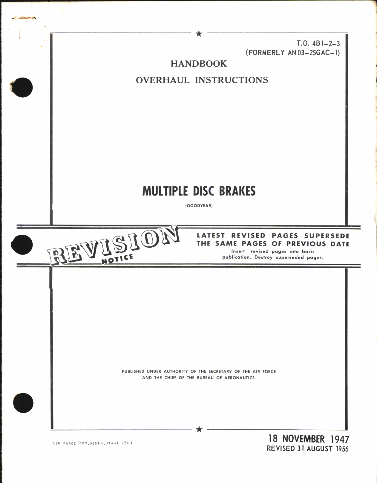 Sample page 1 from AirCorps Library document: Overhaul Instructions for Multiple Disc Brakes (Goodyear)