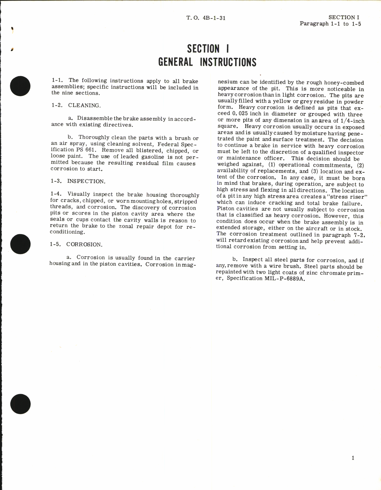 Sample page 5 from AirCorps Library document: Service and Maintenance Instructions for All Aircraft Brakes