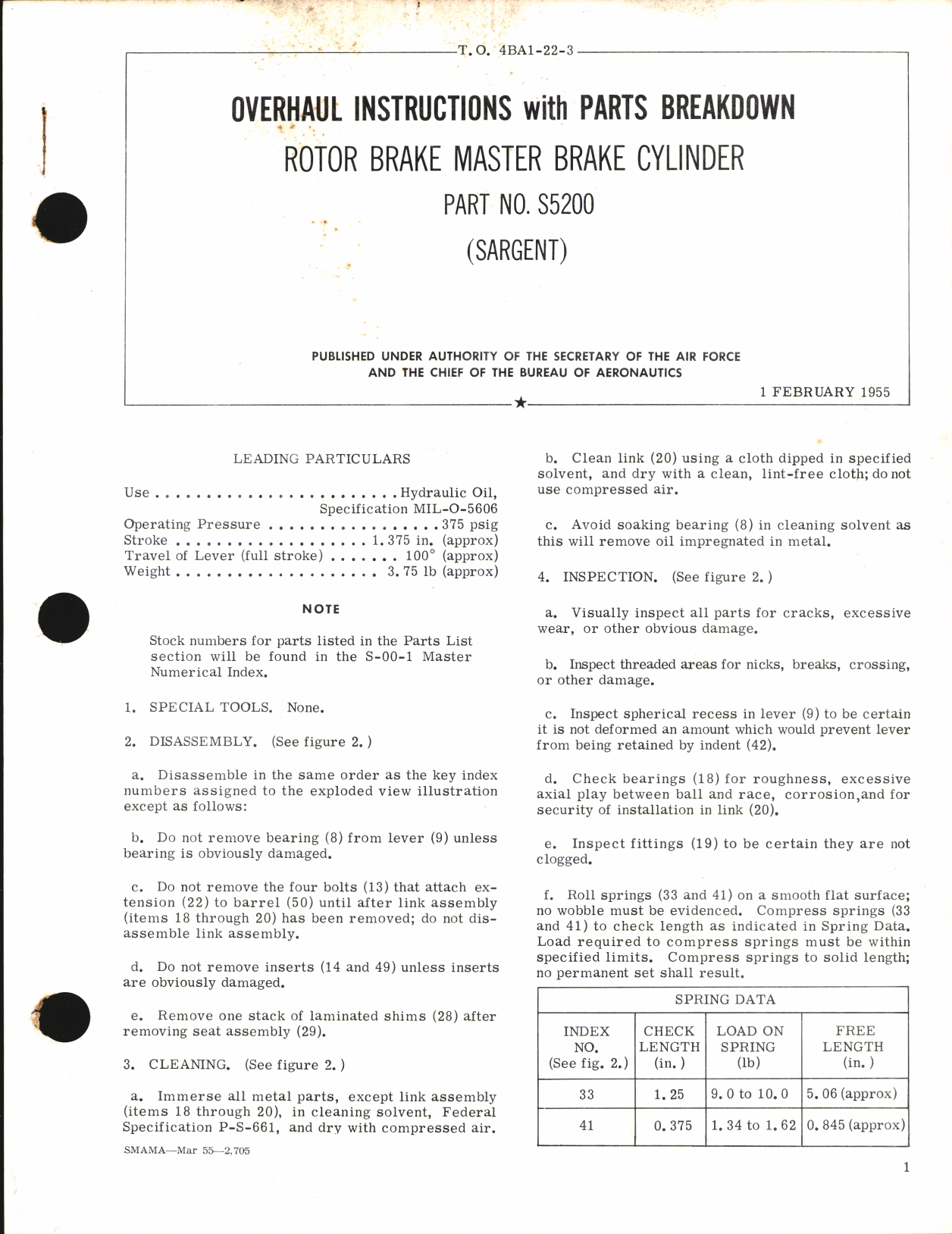 Sample page 1 from AirCorps Library document: Overhaul Instructions with Parts Breakdown for Rotor Brake Master Brake Cylinder