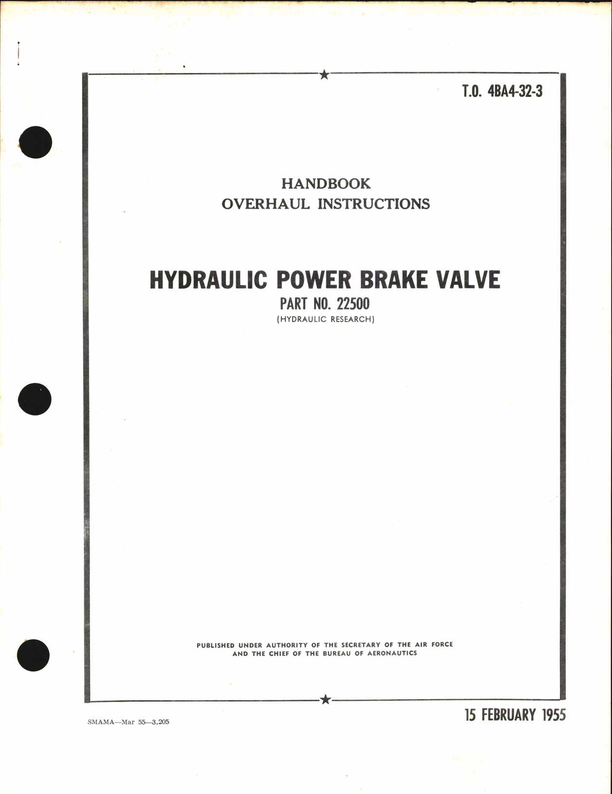 Sample page 1 from AirCorps Library document: Overhaul Instructions for Hydraulic Power Brake Valve