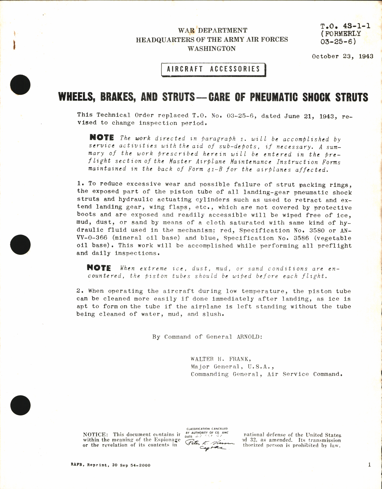 Sample page 1 from AirCorps Library document: Care of Pneumatic Shock Struts