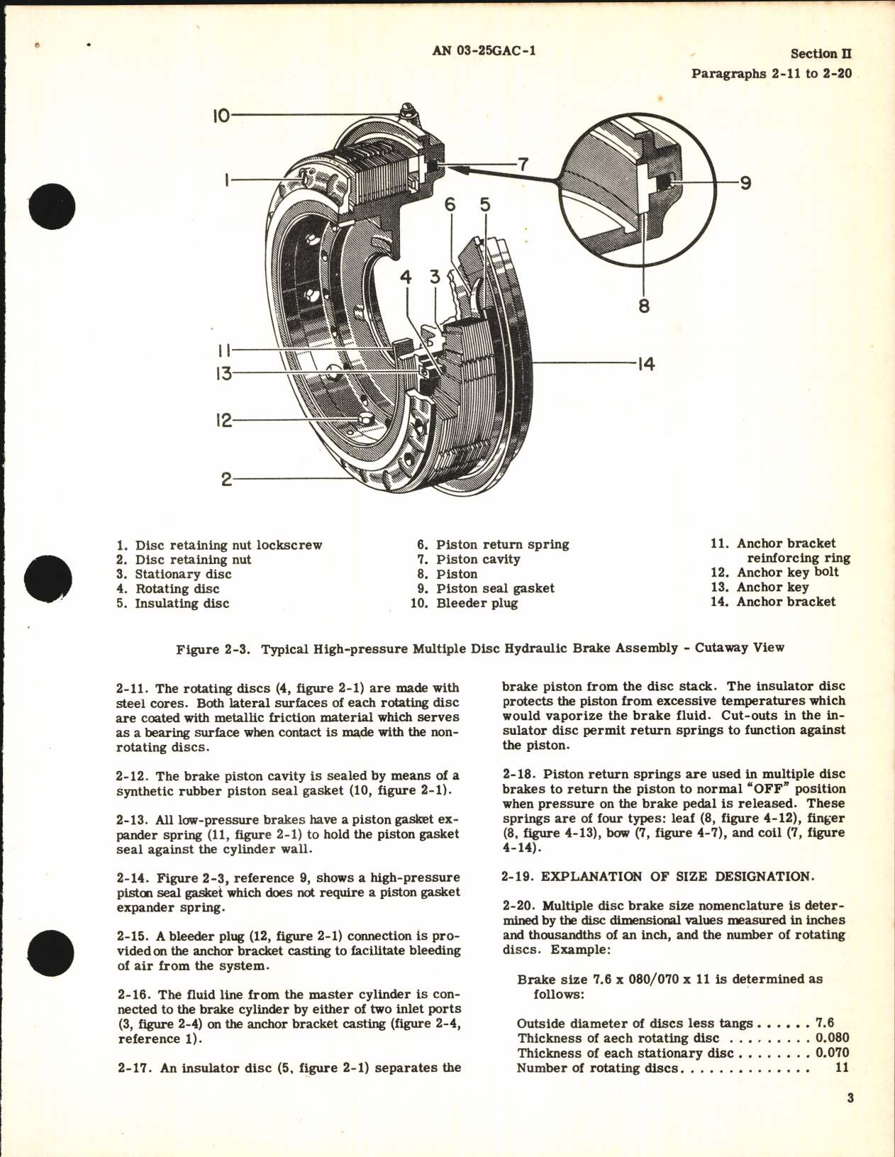 Sample page 7 from AirCorps Library document: Overhaul Instructions for Multiple Disc Brakes (Goodyear)