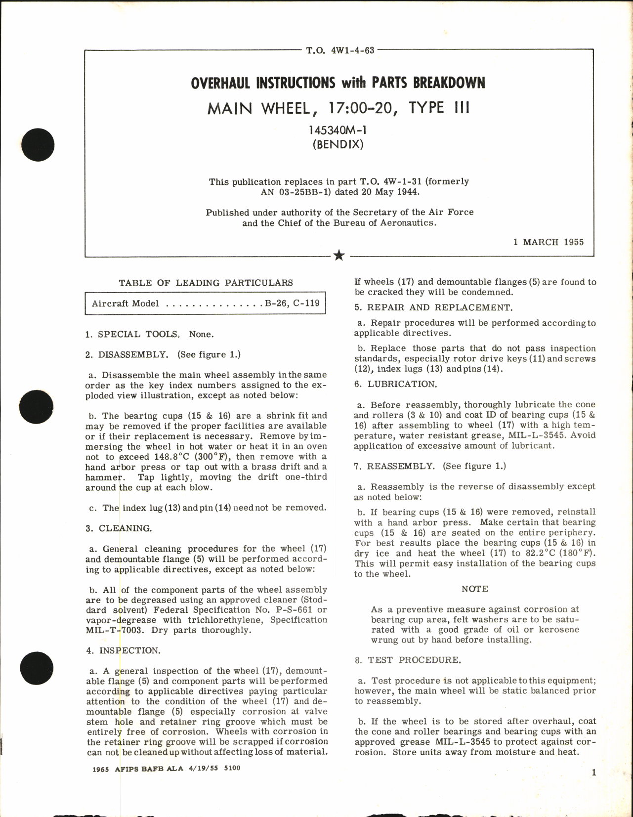 Sample page 1 from AirCorps Library document: Overhaul Instructions with Parts Breakdown for Main Wheel 17:00-20, Type III