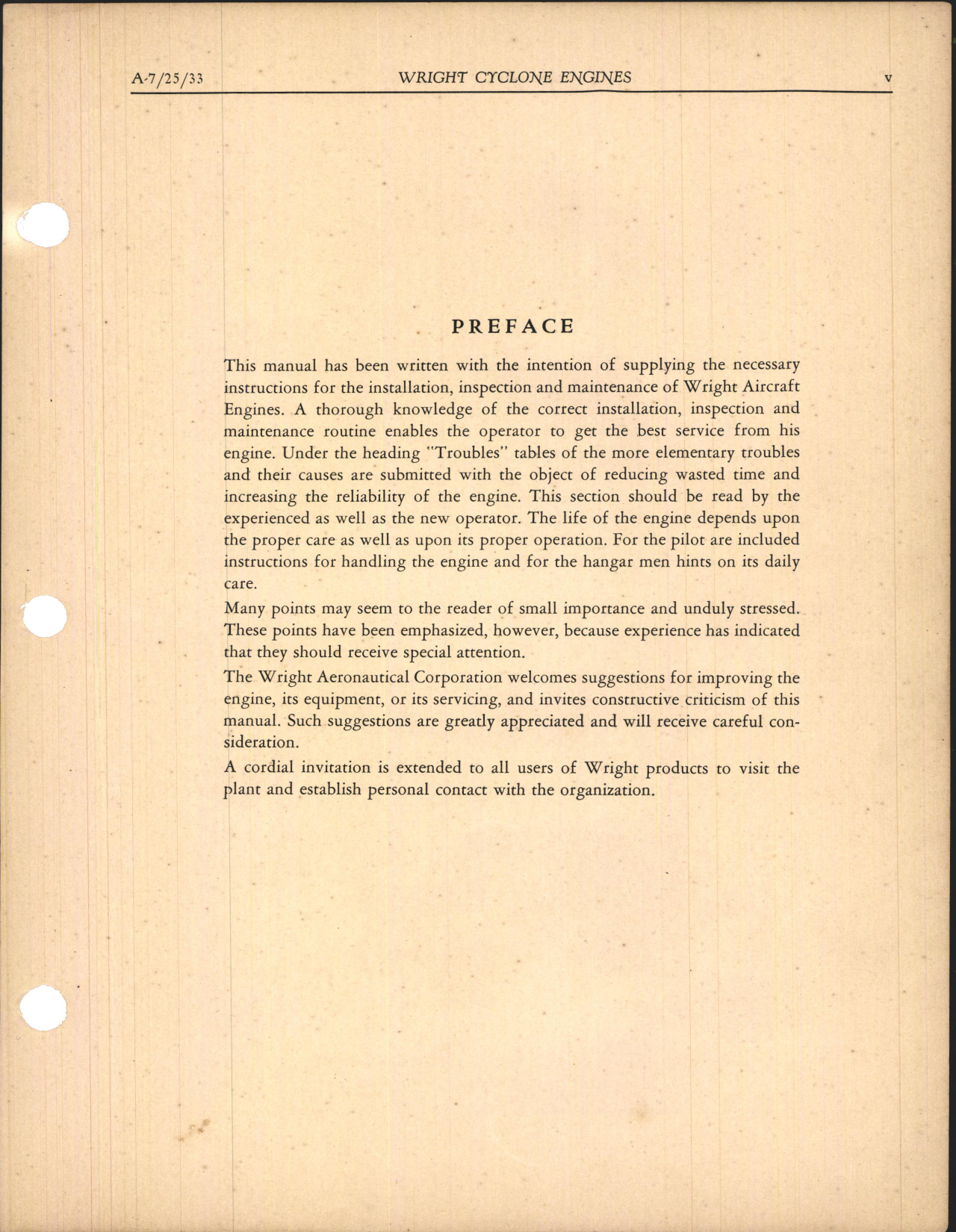 Sample page 5 from AirCorps Library document: Installation, Inspection, and Maintenance of the Wright Cyclone R-1820-F and GR-1820-F