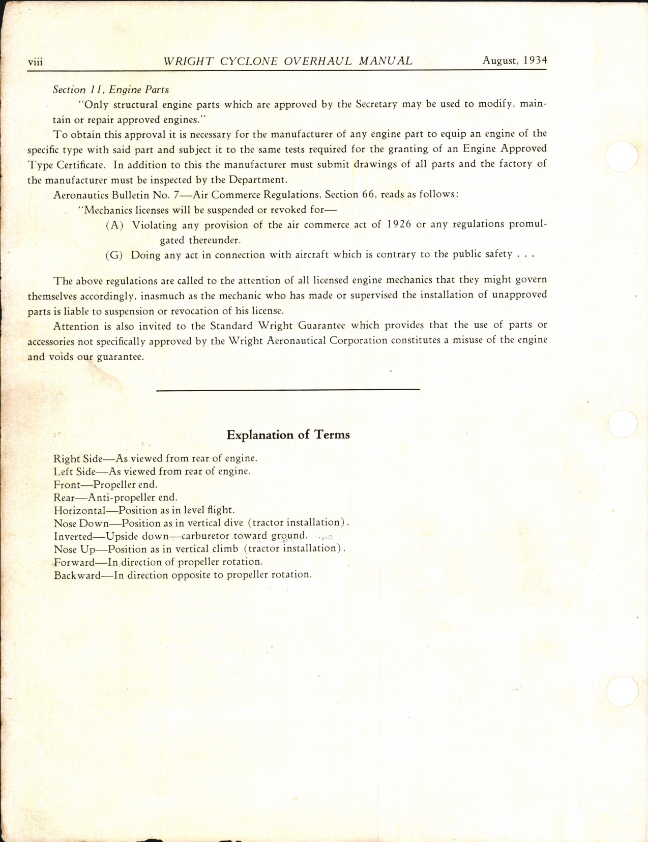 Sample page 6 from AirCorps Library document: Overhaul Manual of the Wright Cyclone Engine R-1820-F and GR-1820-F