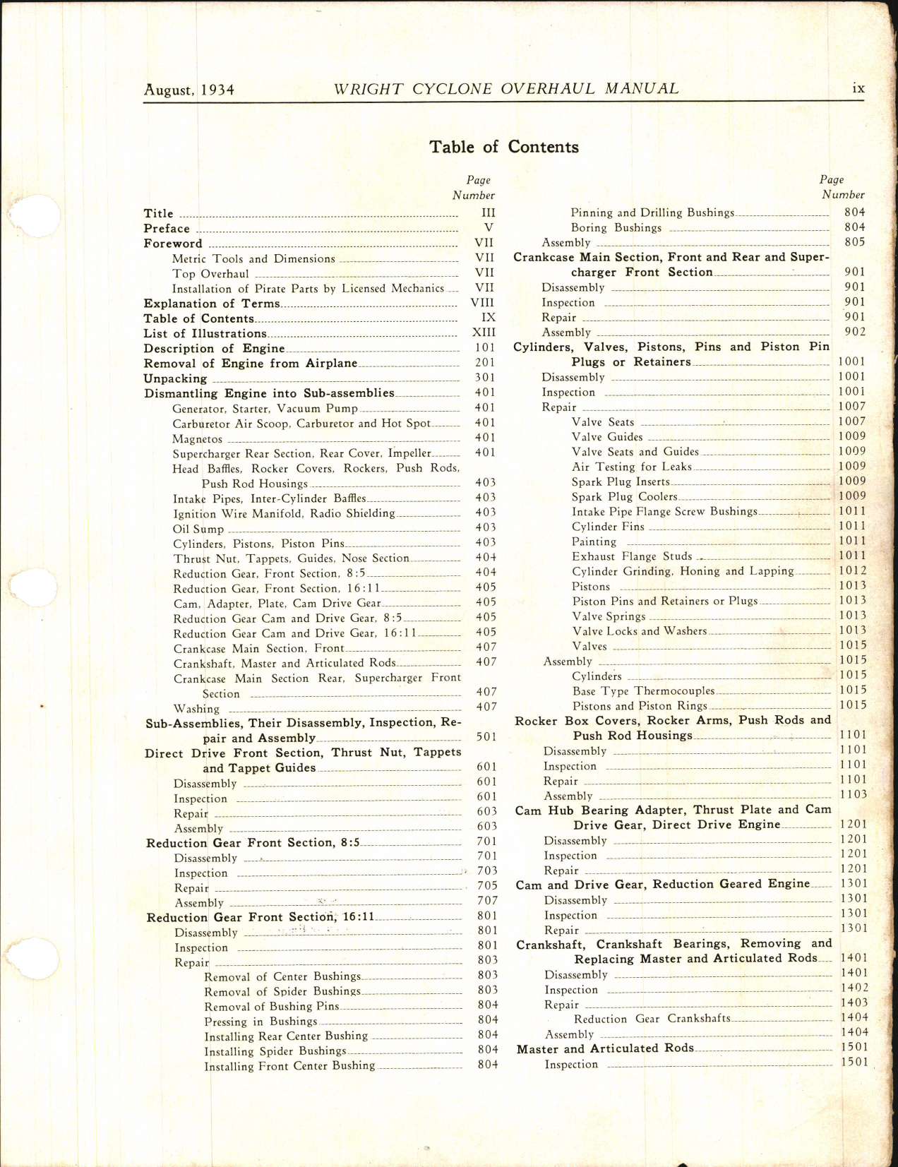 Sample page 7 from AirCorps Library document: Overhaul Manual of the Wright Cyclone Engine R-1820-F and GR-1820-F