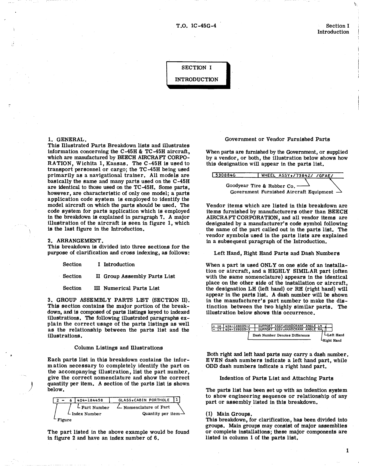 Sample page 7 from AirCorps Library document: Illustrated Parts Breakdown for C-45H and TC-45H Aircraft