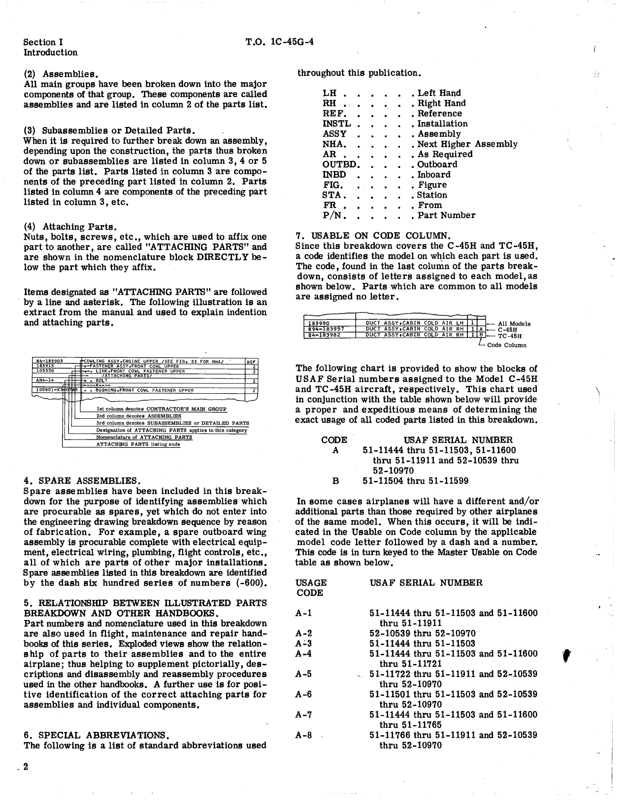 Sample page 8 from AirCorps Library document: Illustrated Parts Breakdown for C-45H and TC-45H Aircraft