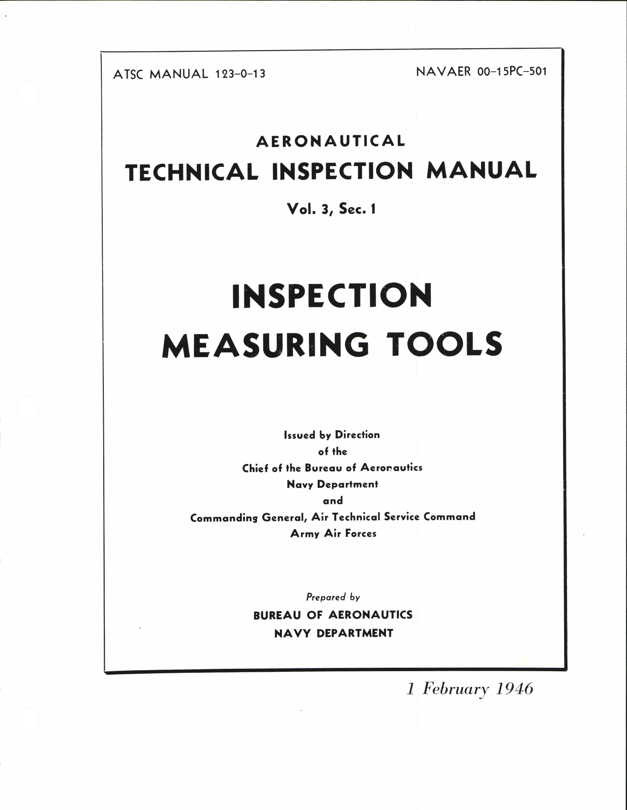 Sample page 1 from AirCorps Library document: Aeronautical Technical Inspection Manual - Inspection Measuring Tools