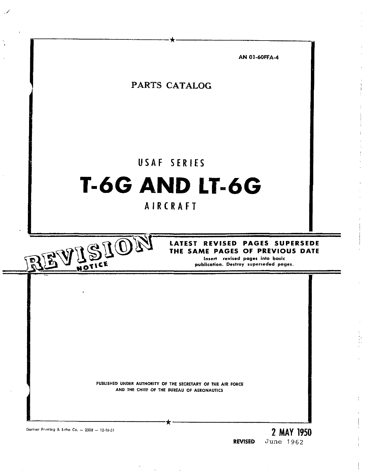 Sample page 1 from AirCorps Library document: Parts Catalog for T-6G and LT-6G