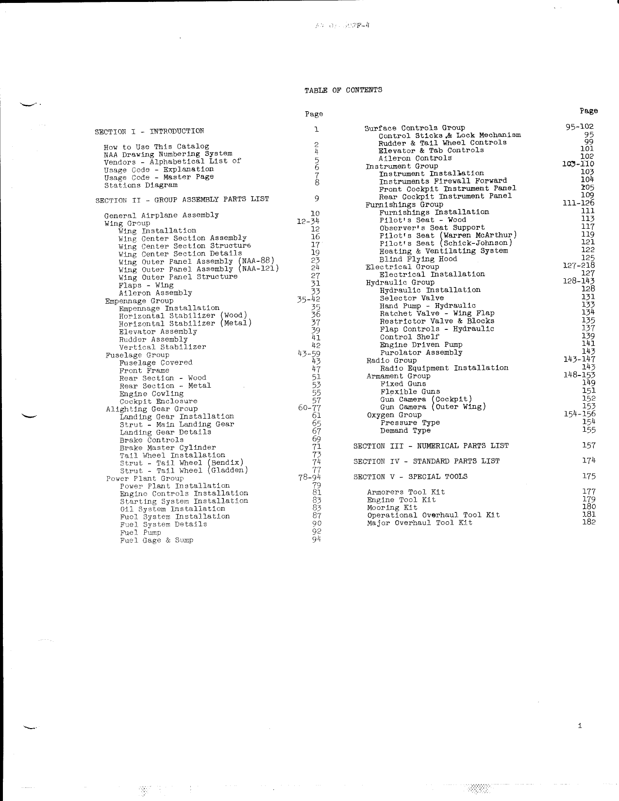 Sample page 5 from AirCorps Library document: Parts Catalog for T-6D, T-6F, SNJ-5, and SNJ-6 Aircraft