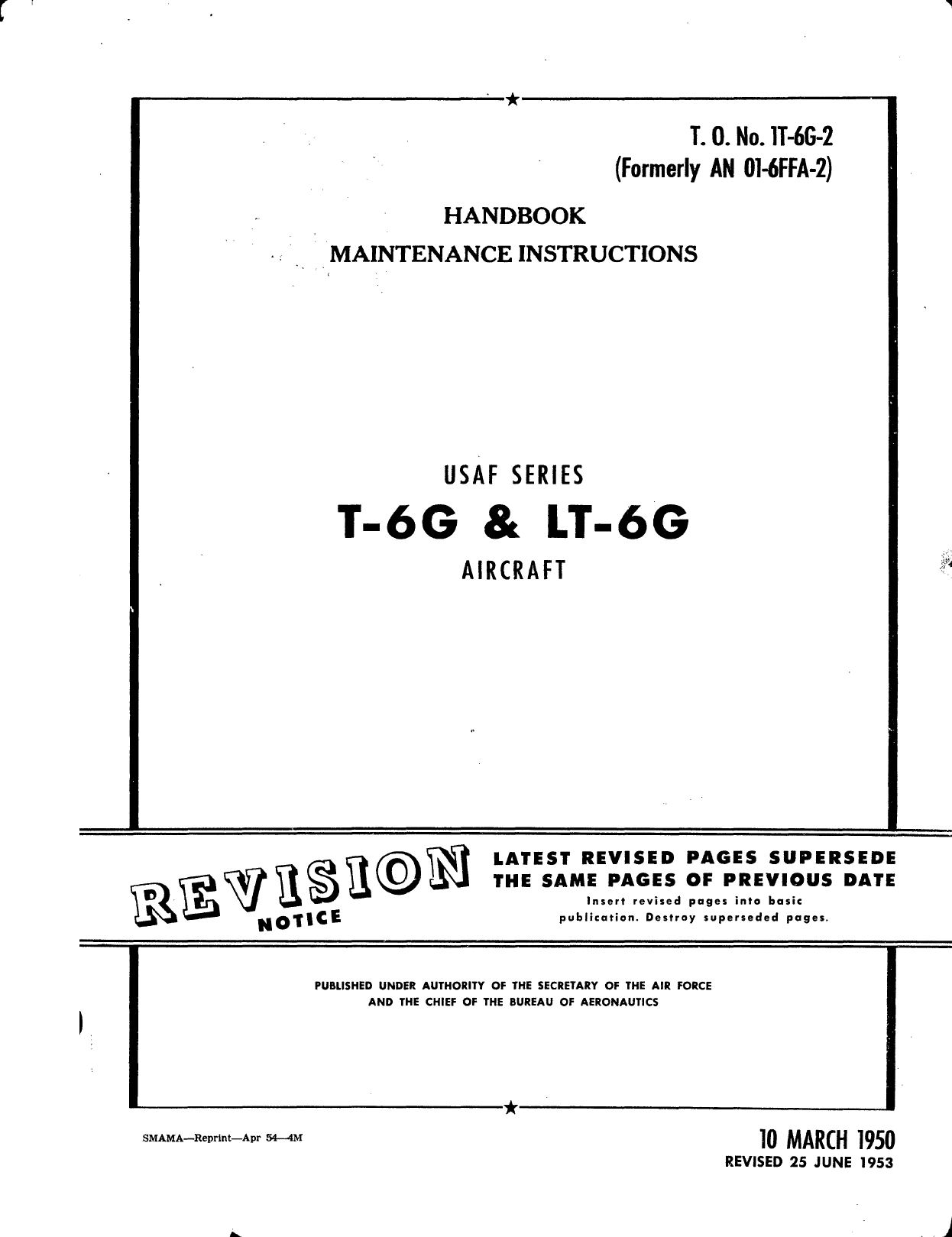 Sample page 1 from AirCorps Library document: Maintenance Instructions for T-6G and LT-6G Aircraft