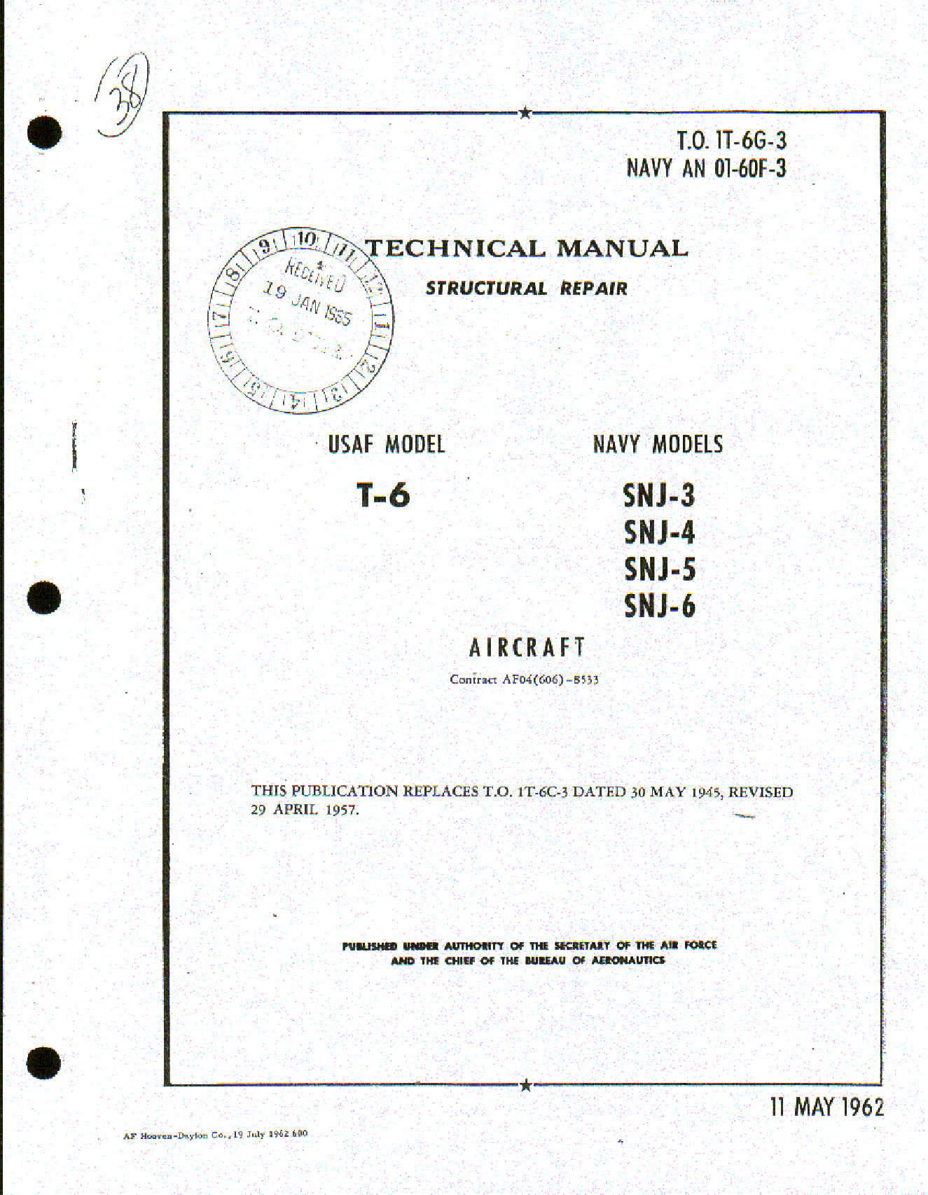 Sample page 1 from AirCorps Library document: Structural Repair For T-6, SNJ-3, SNJ-4, SNJ-5, and SNJ-6 Aircraft