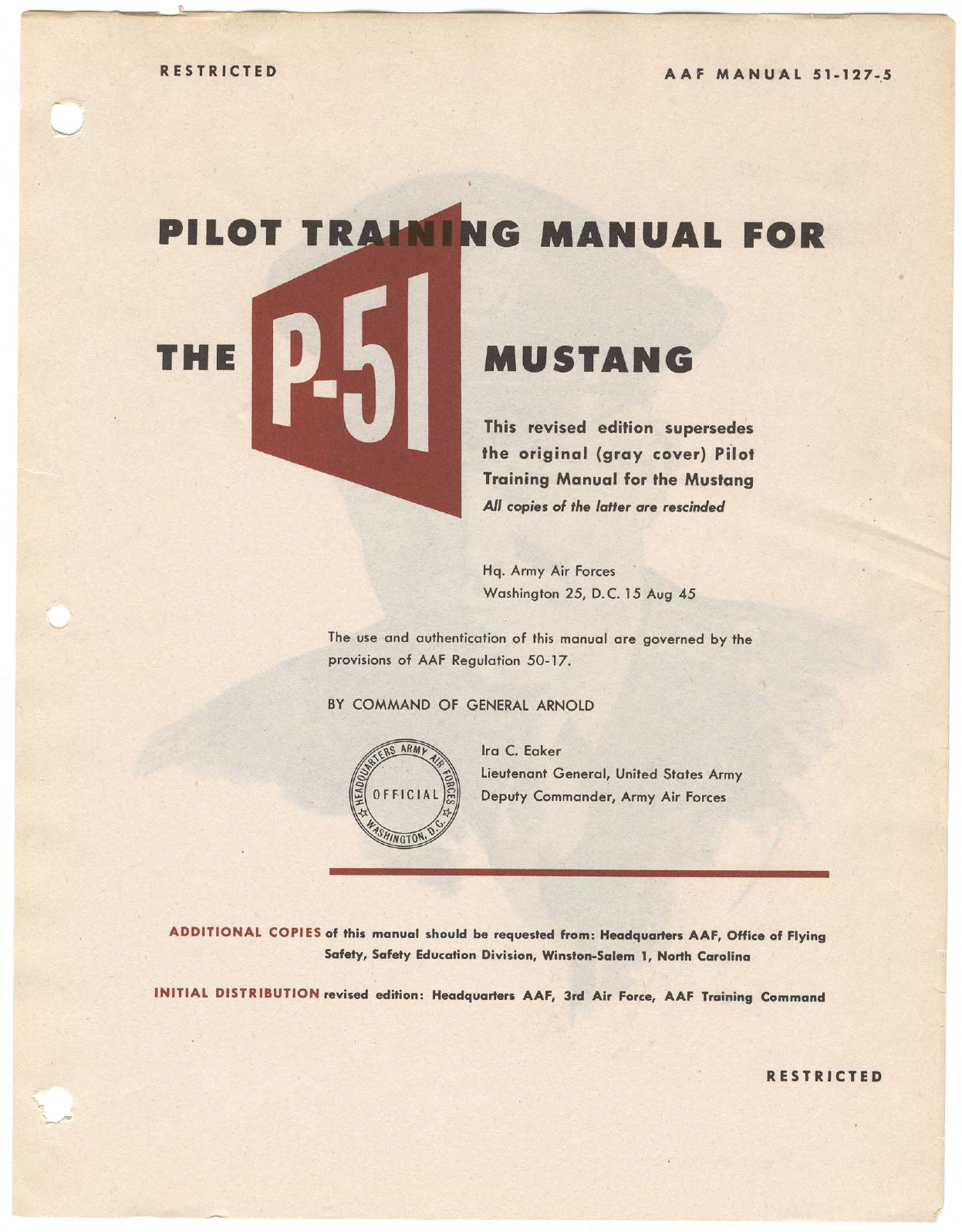 Sample page 2 from AirCorps Library document: Pilot Training Manual for the P-51 Mustang