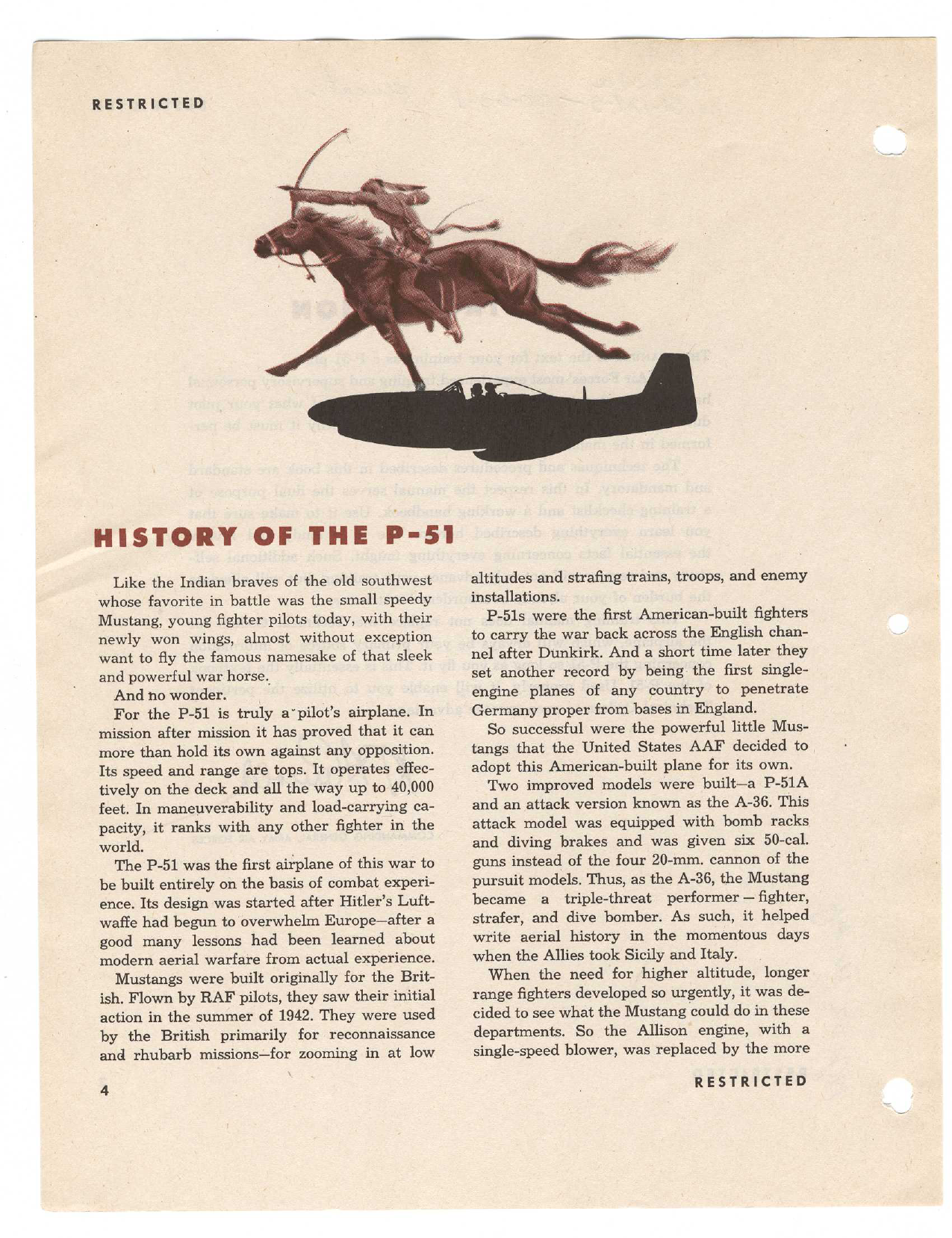 Sample page 5 from AirCorps Library document: Pilot Training Manual for the P-51 Mustang
