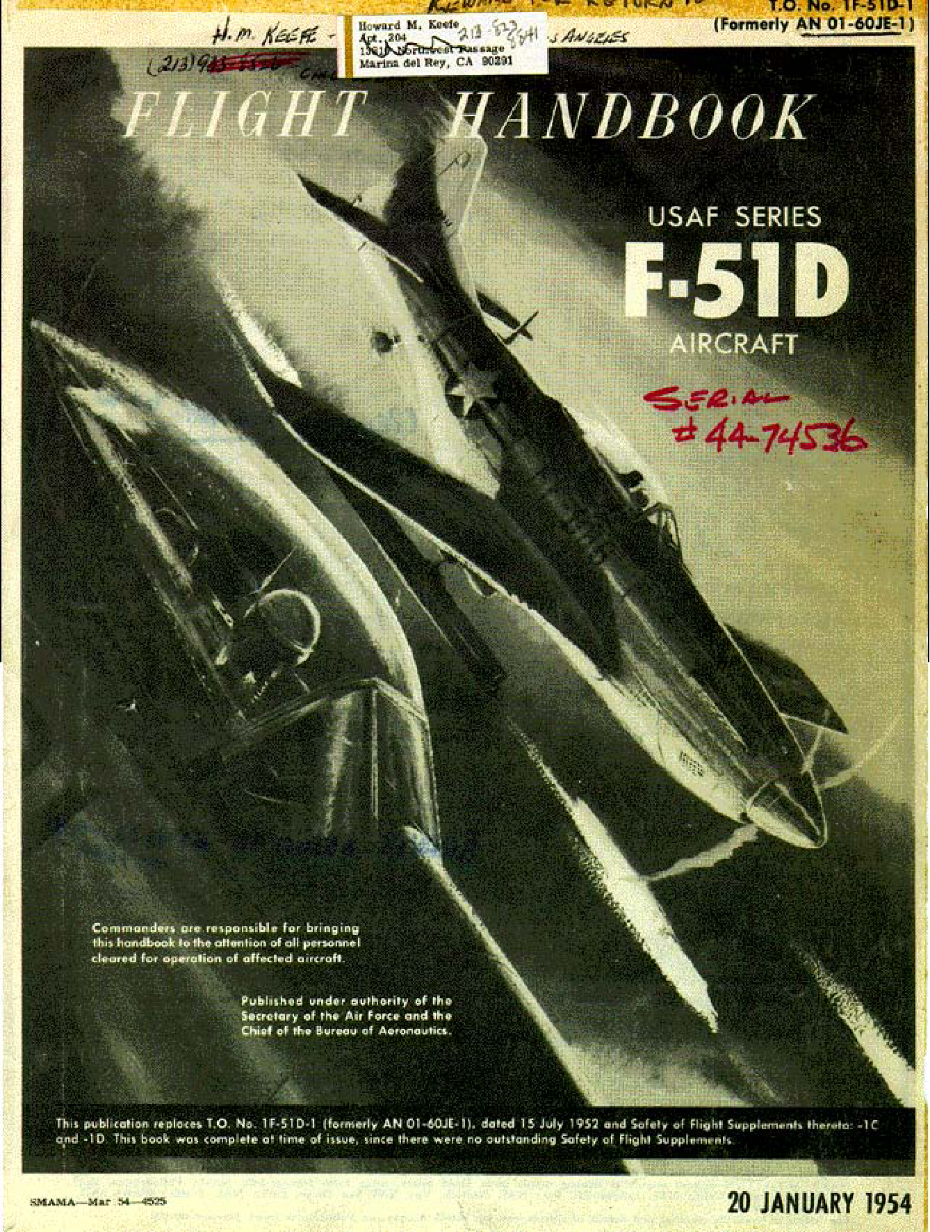 Sample page 1 from AirCorps Library document: Flight Handbook for F-51D Aircraft