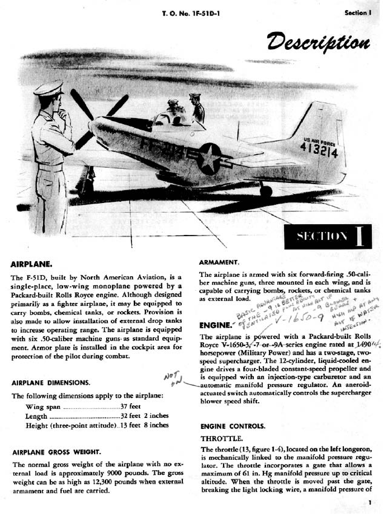Sample page 7 from AirCorps Library document: Flight Handbook for F-51D Aircraft