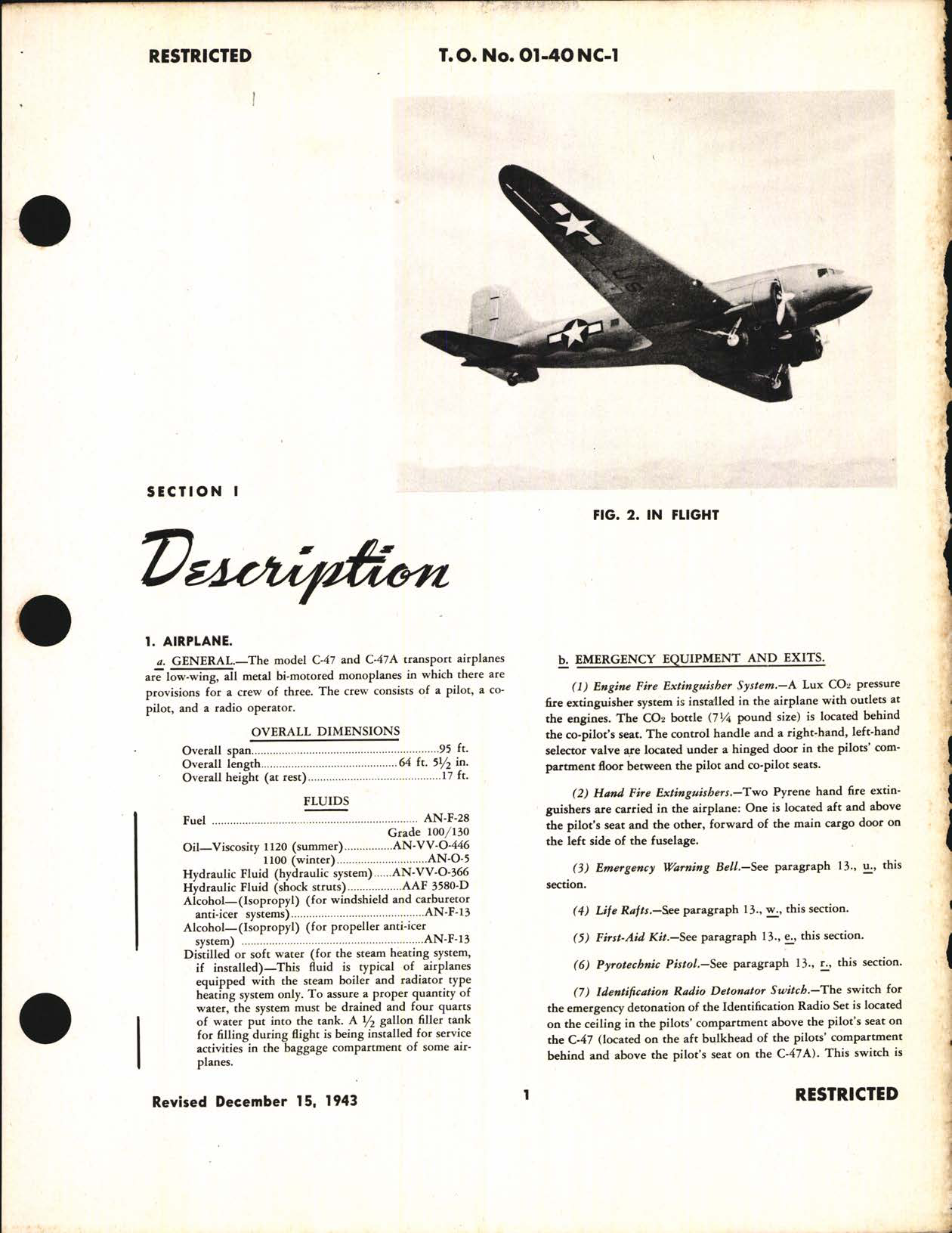 Sample page 5 from AirCorps Library document: Pilot's Flight Operating Instructions for C-47, C-47A, C-47B, R4D-1, R4D-5, and R4D-6