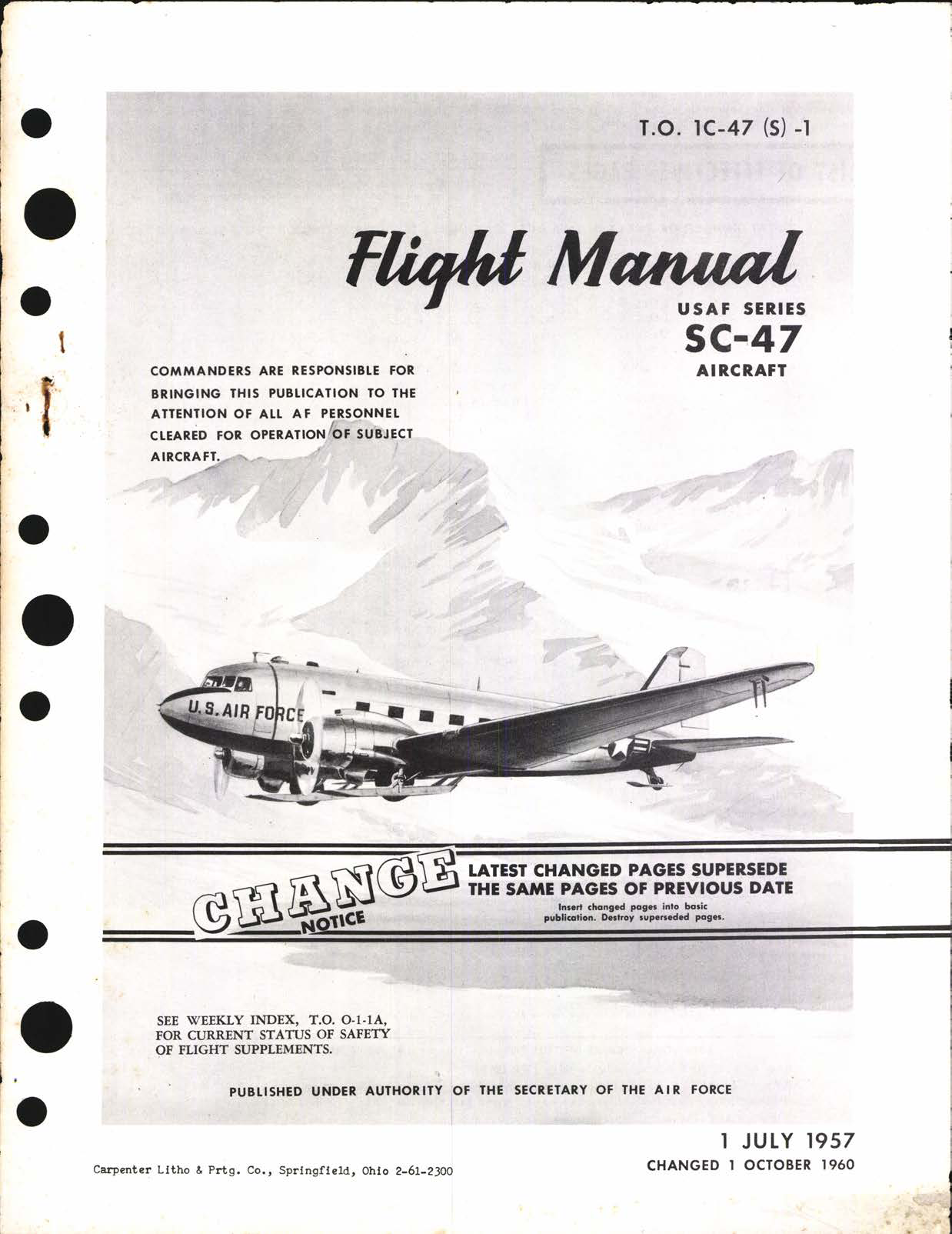 Sample page 1 from AirCorps Library document: Flight Manual for SC-47
