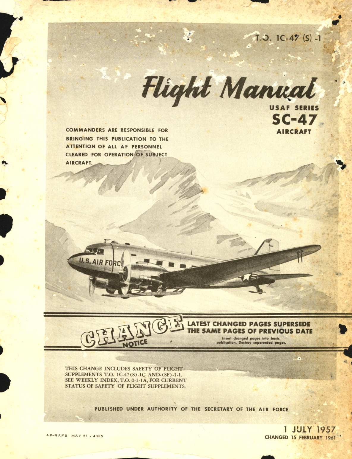 Sample page 1 from AirCorps Library document: Flight Manual for SC-47
