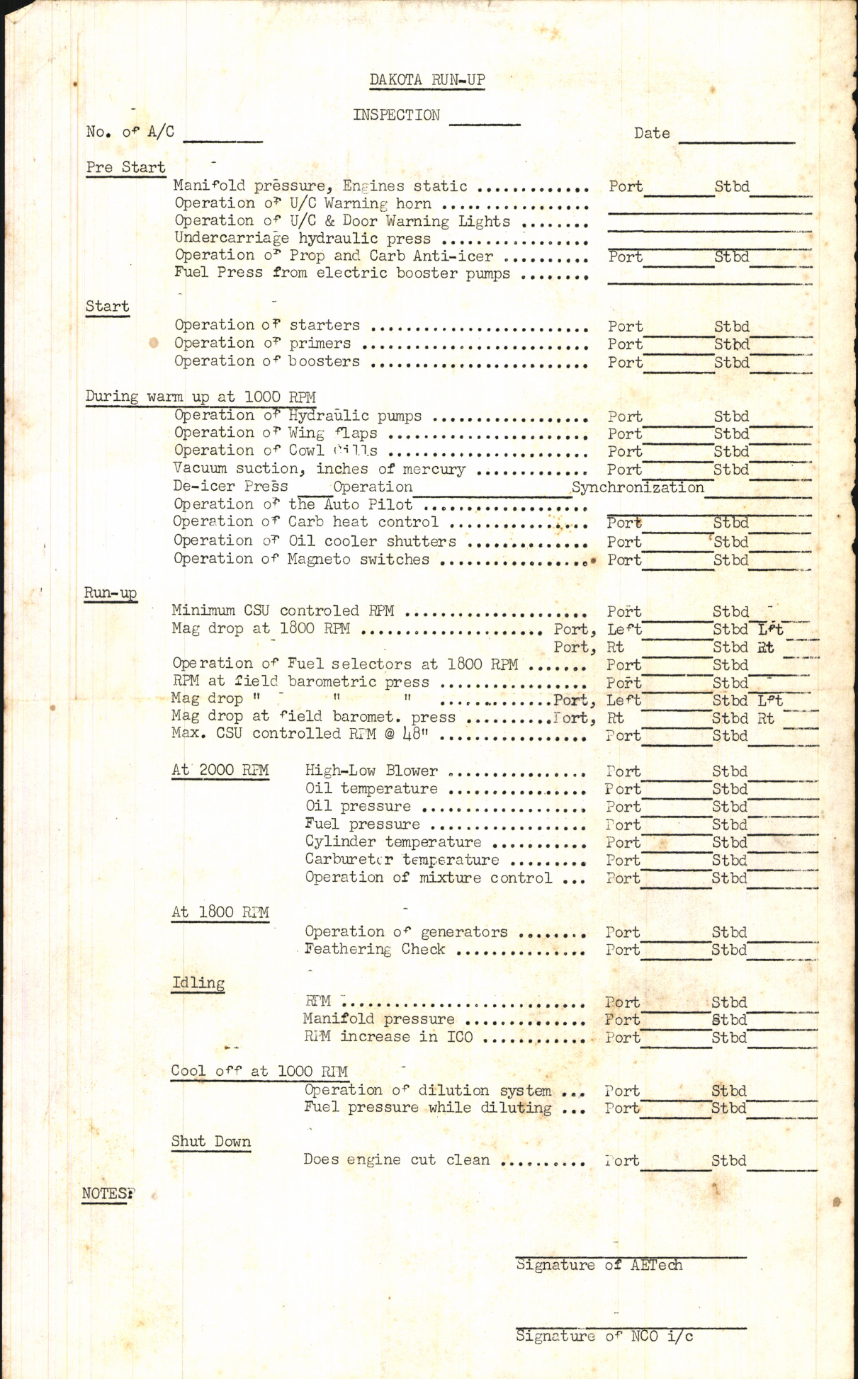 Sample page 1 from AirCorps Library document: Dakota Run-Up