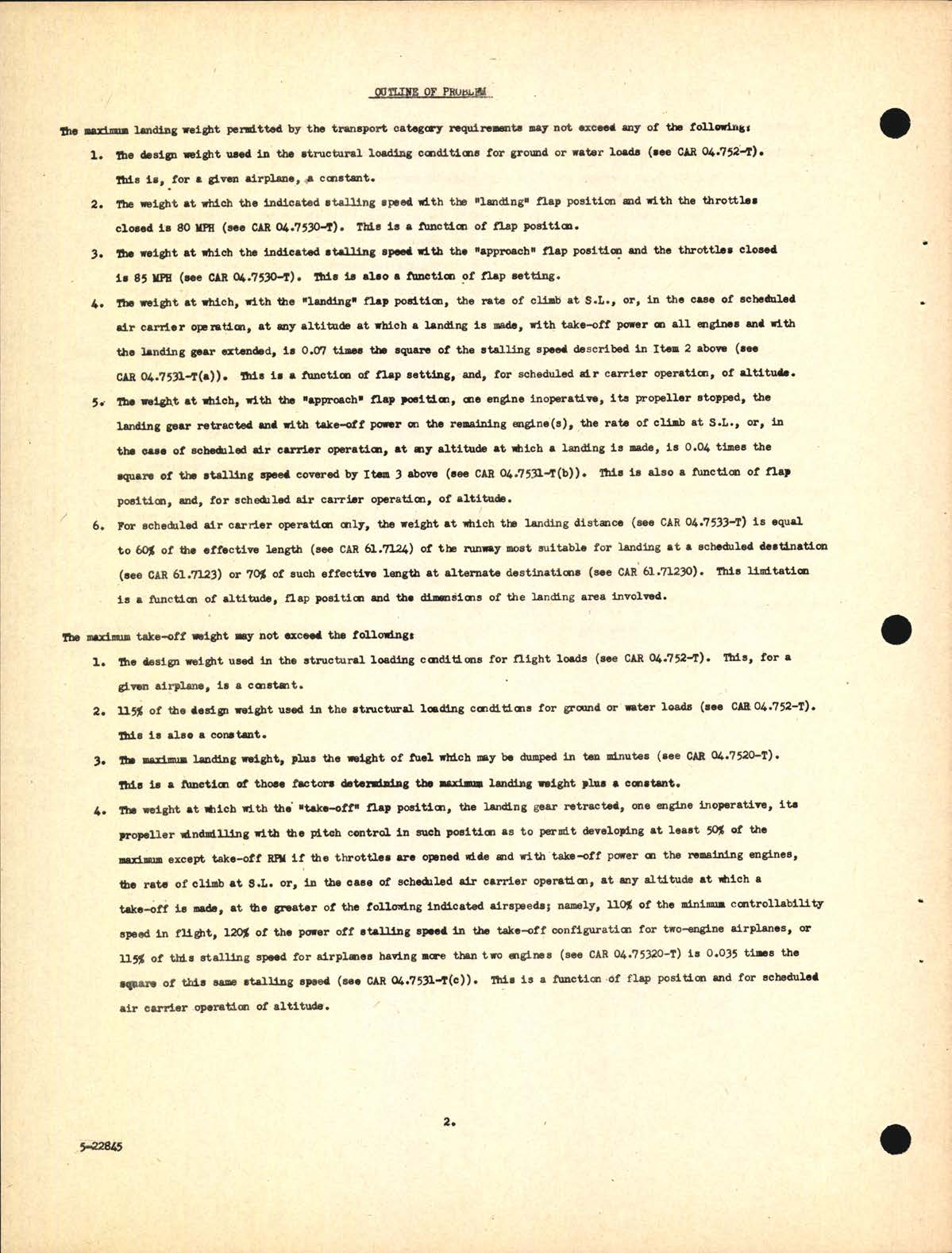 Sample page 8 from AirCorps Library document: A Study to Determine the Maximum Weights Permitted by the Transport Category Requirements for the DC-3