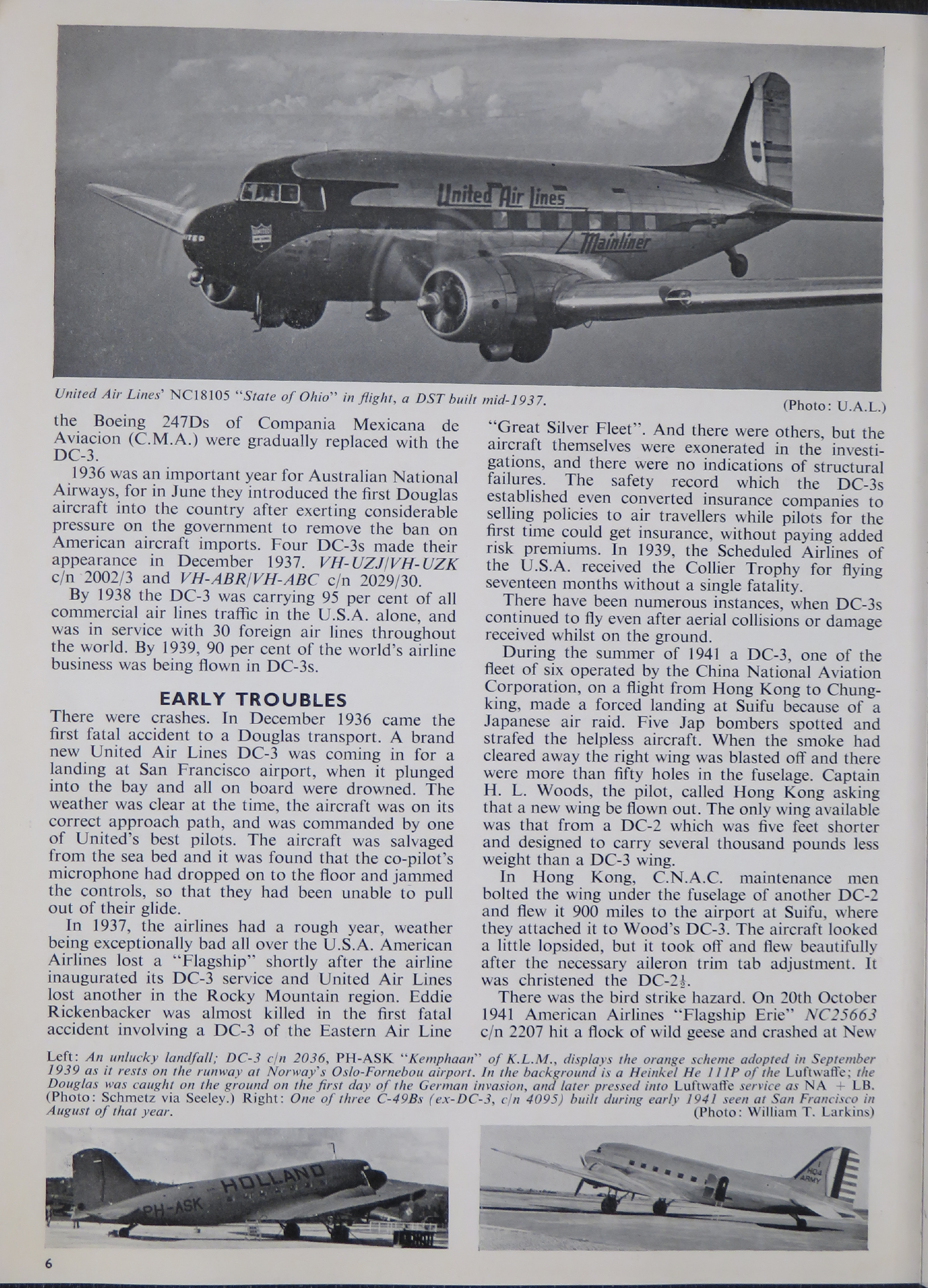 Sample page 6 from AirCorps Library document: Profile Publications - The Douglas DC-3 (Pre 1942)