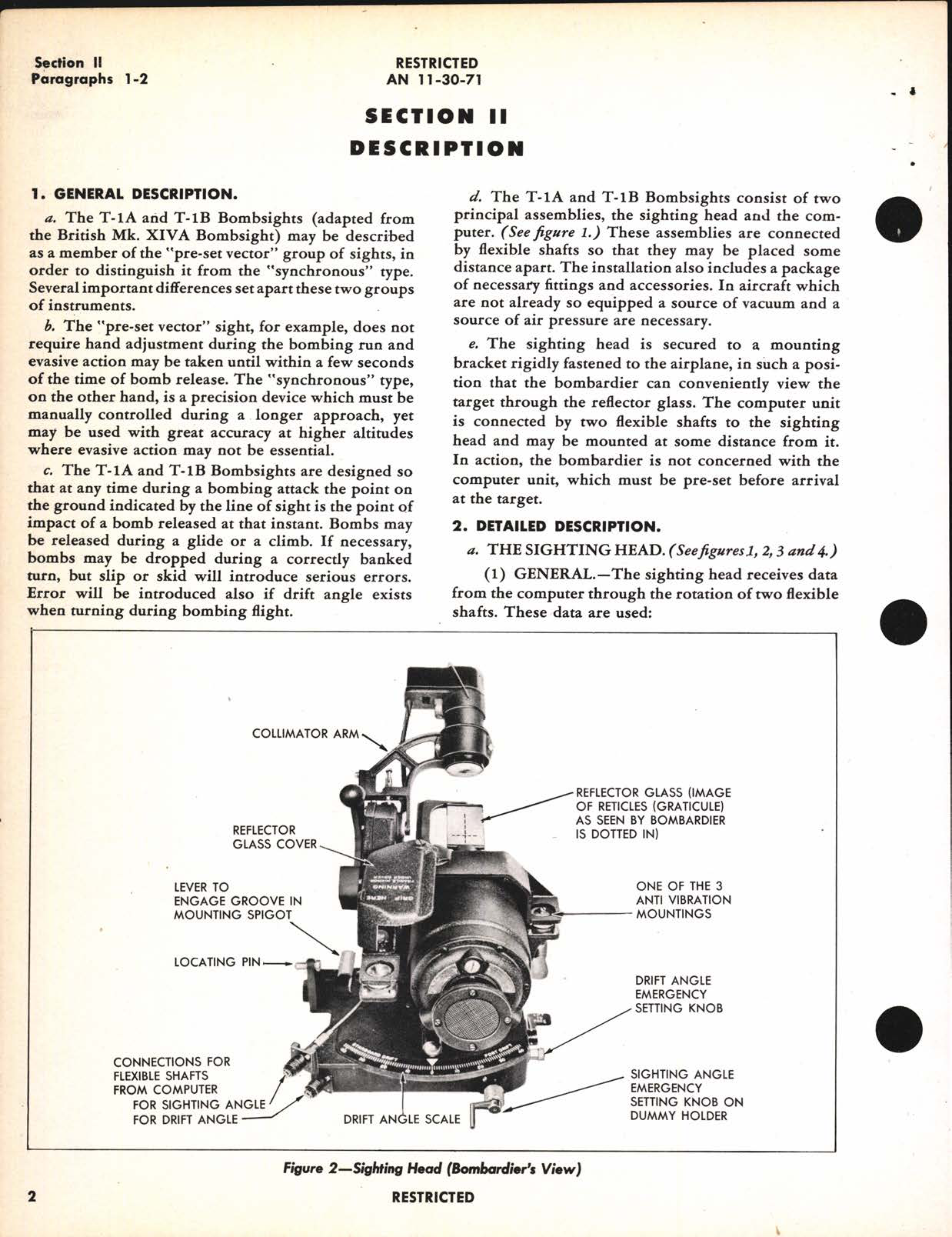 Sample page 6 from AirCorps Library document: Handbook of Instructions with Parts Catalog for Bombsights Types T-1A and T-1B