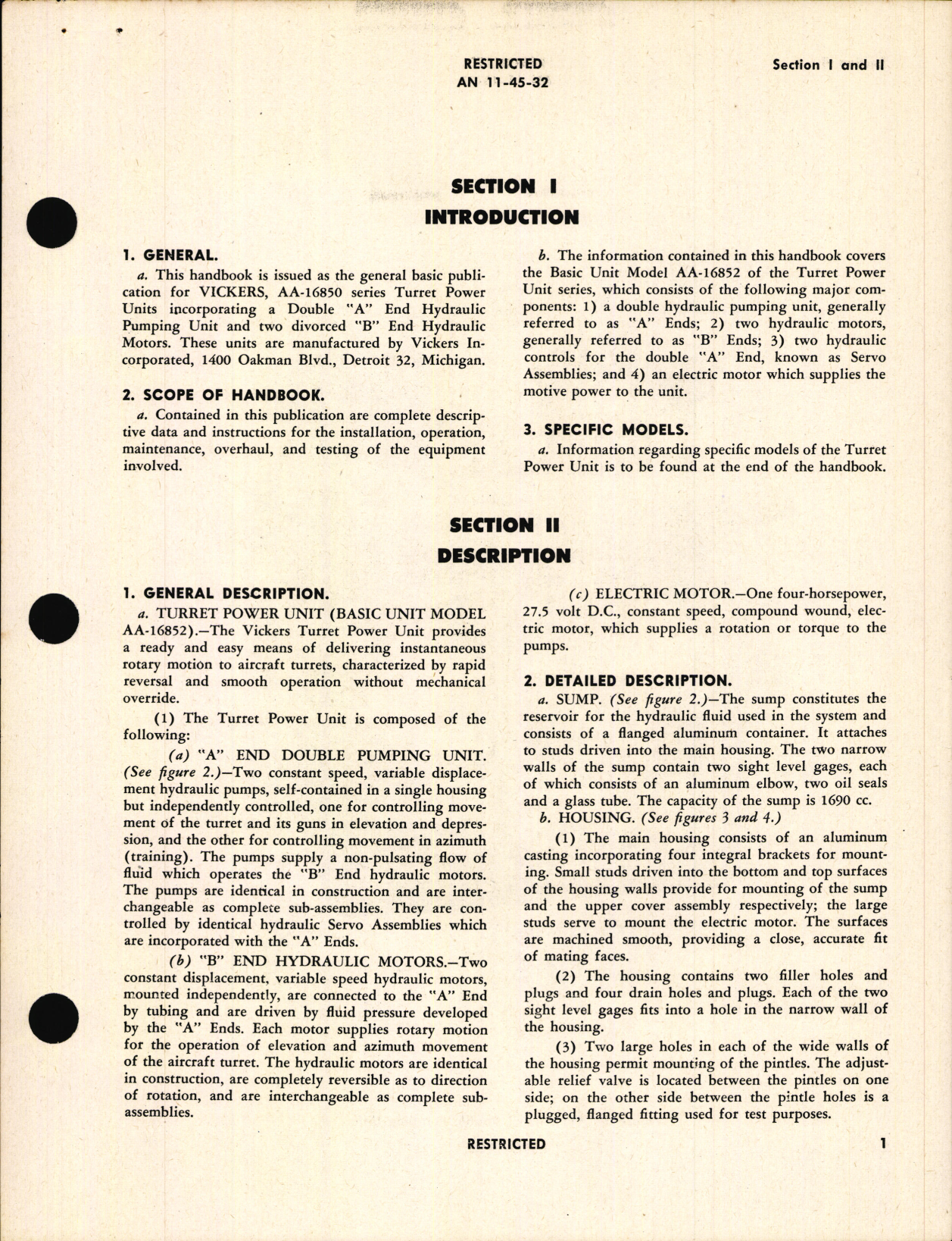 Sample page 5 from AirCorps Library document: Handbook of Instructions with Parts Catalog for Turret Power Unit Model AA-16850