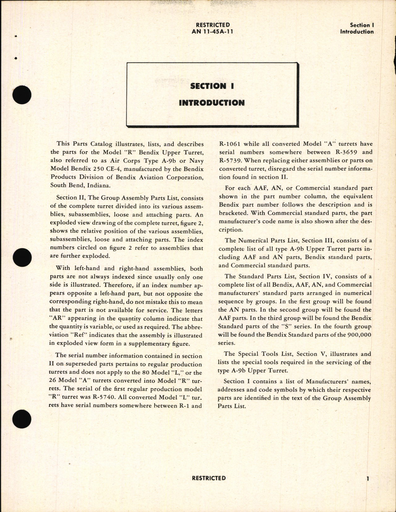 Sample page 5 from AirCorps Library document: Turret Parts Catalog for Type A-9B, Navy Model 250CE-4