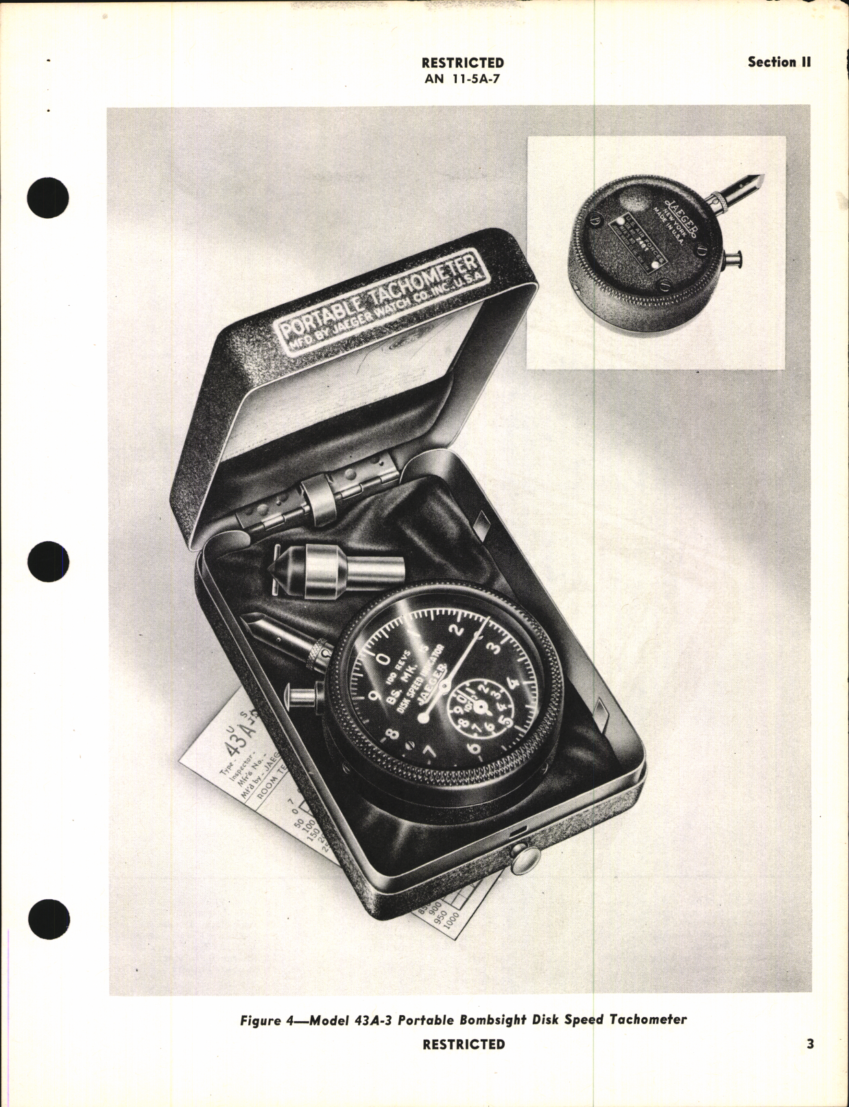 Sample page 7 from AirCorps Library document: Operation, Service, & Overhaul Instructions with Parts Catalog for Portable Bombsight Disk Speed Tachometer